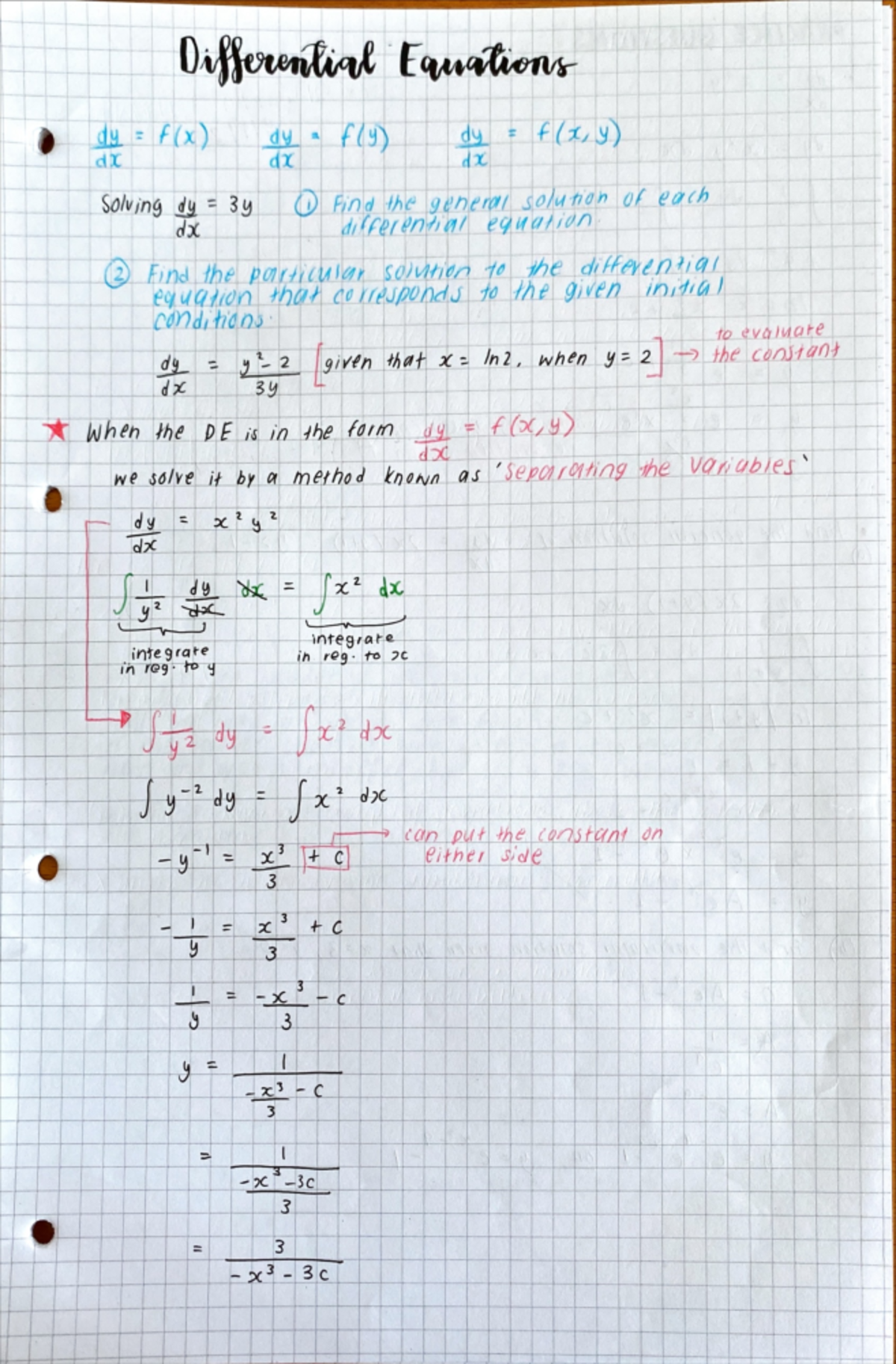 Differential Equations - to 7C in to y Stz dy s x2 dx f dy dx can put ...