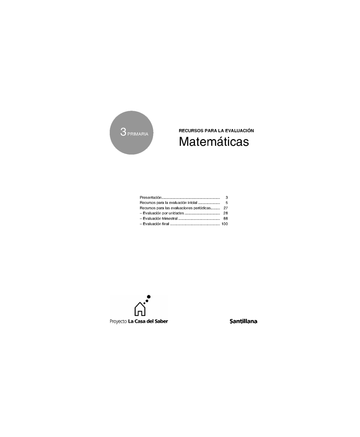 Recursos para la Evaluación en Matemáticas 3 Primaria - Santillana ...