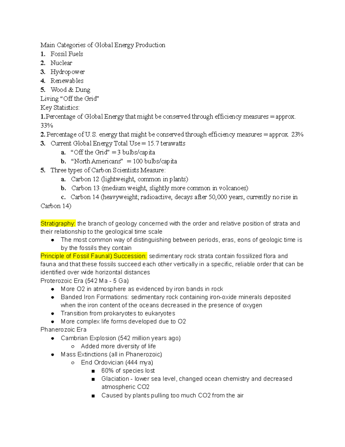Climate Change Study Guide - Main Categories of Global Energy ...