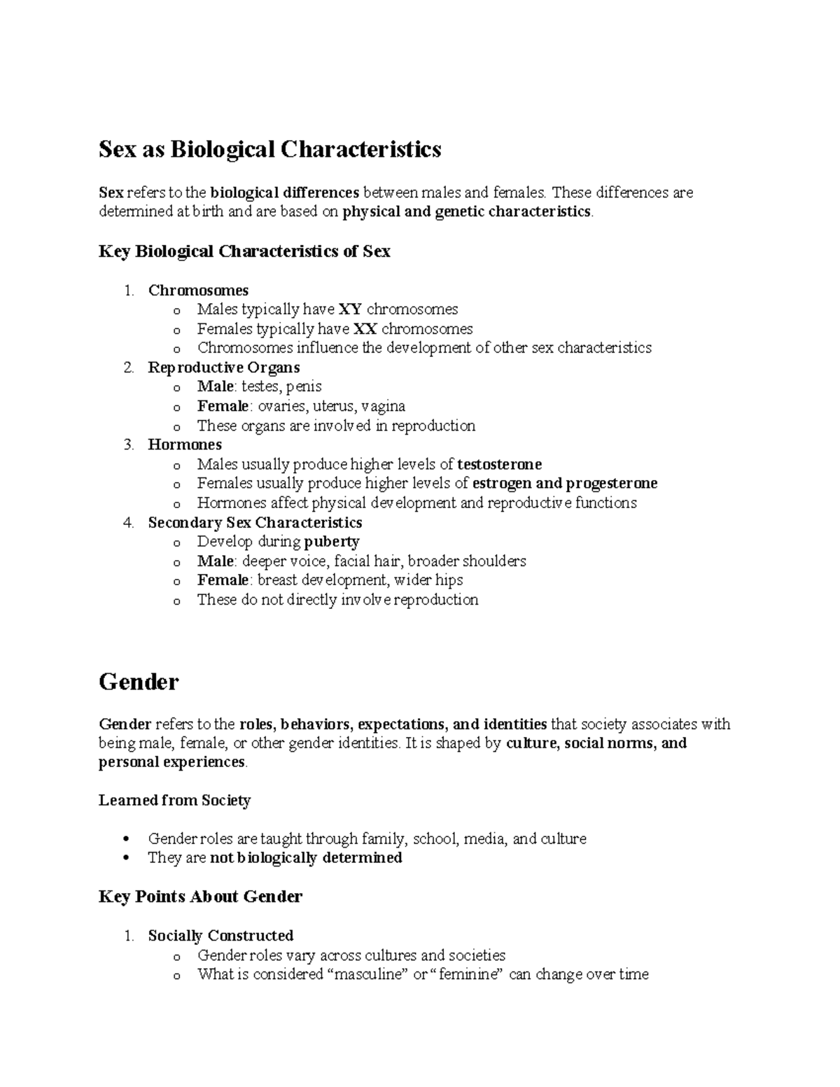 Gender Equality: Understanding Biological Sex & Social Gender Roles ...