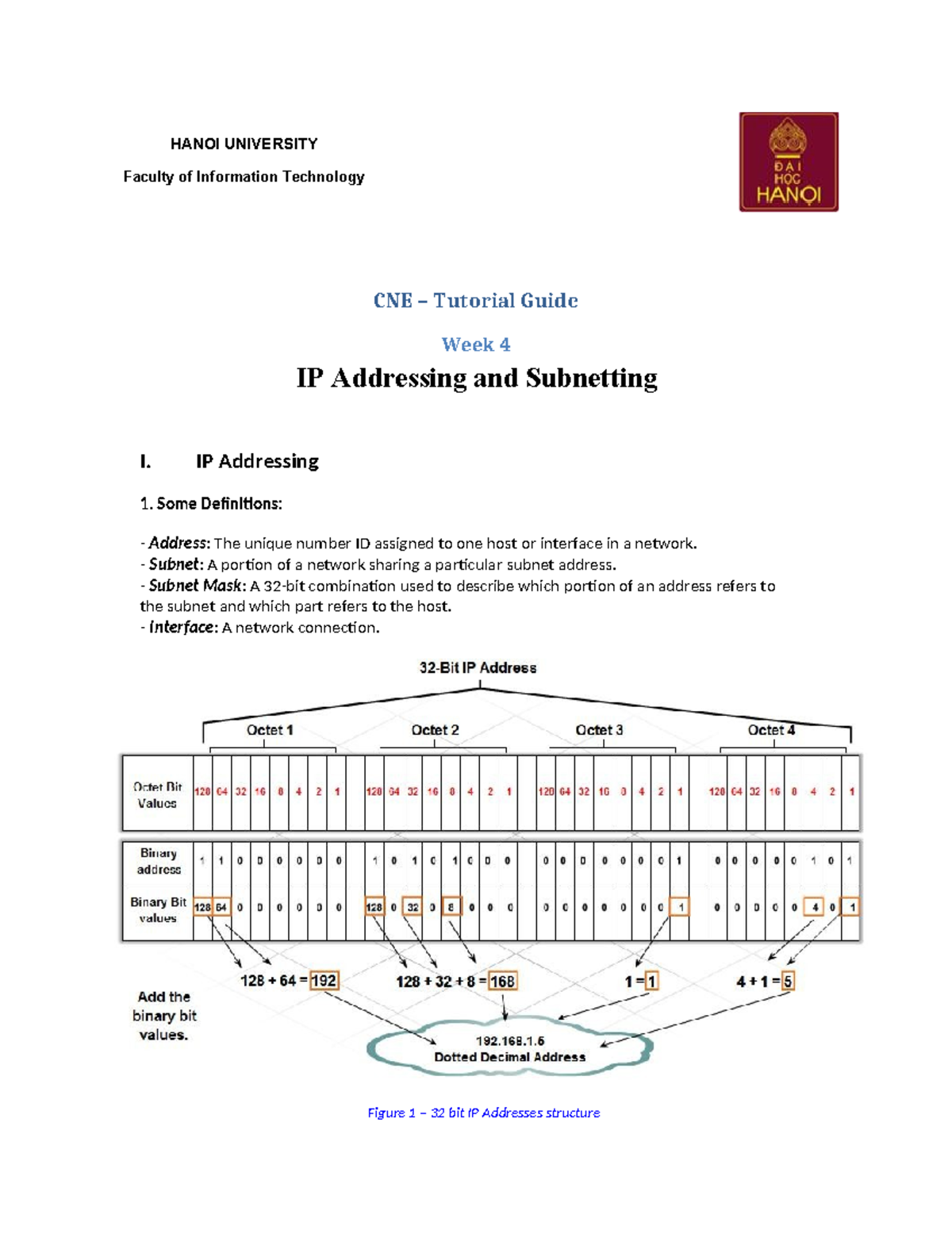 CNE Tutorial 04 - IP Addressing and Subnetting Guide - Studocu