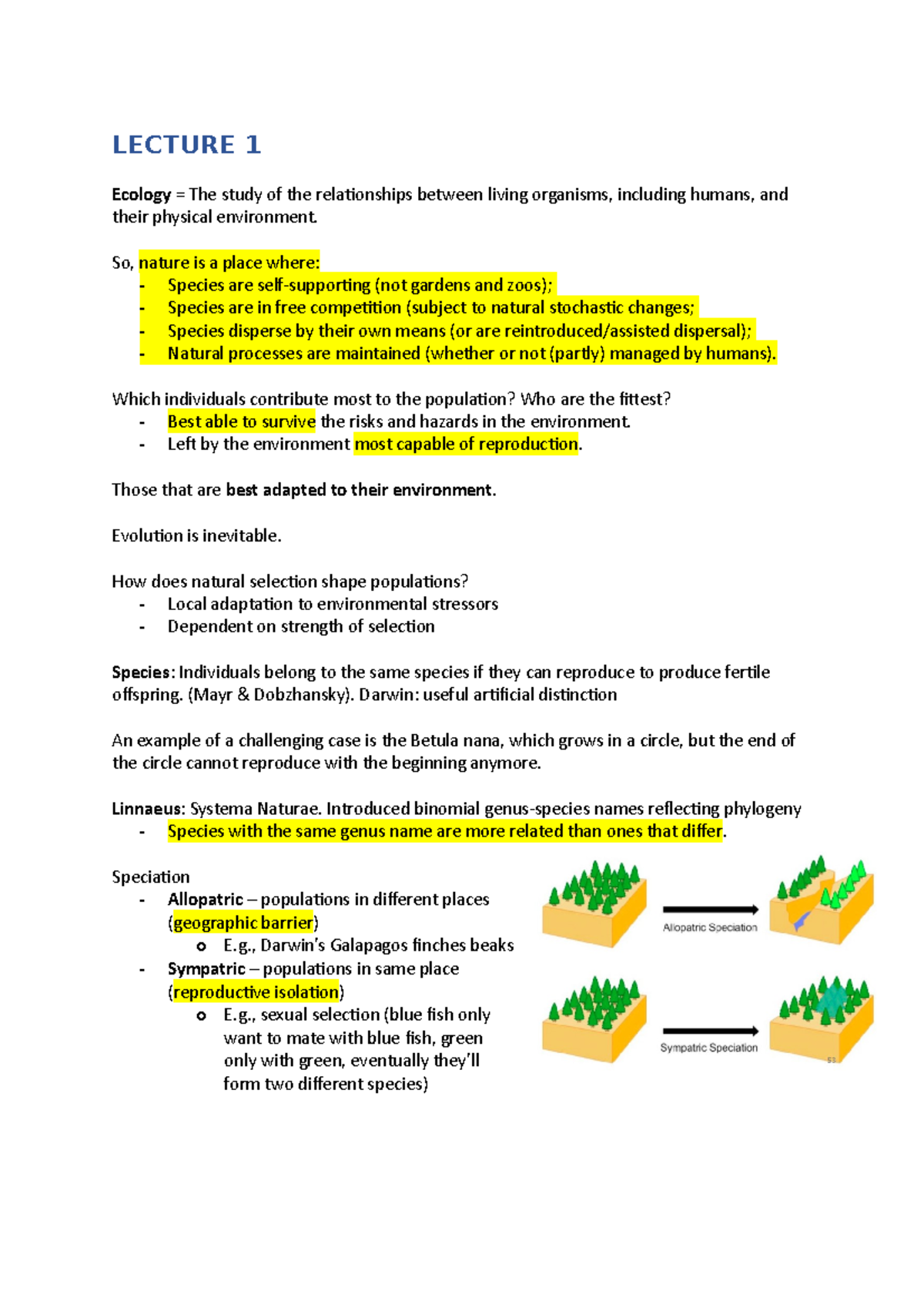Lecture Notes for LENC 2021: Key Concepts in Ecology and Urban ...