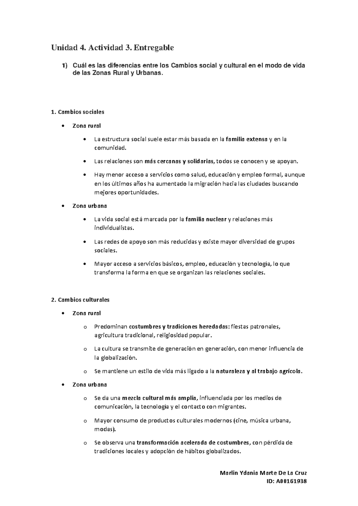 Unidad 4. Actividad 3: Cambios Sociales y Culturales en Zonas Rurales y ...