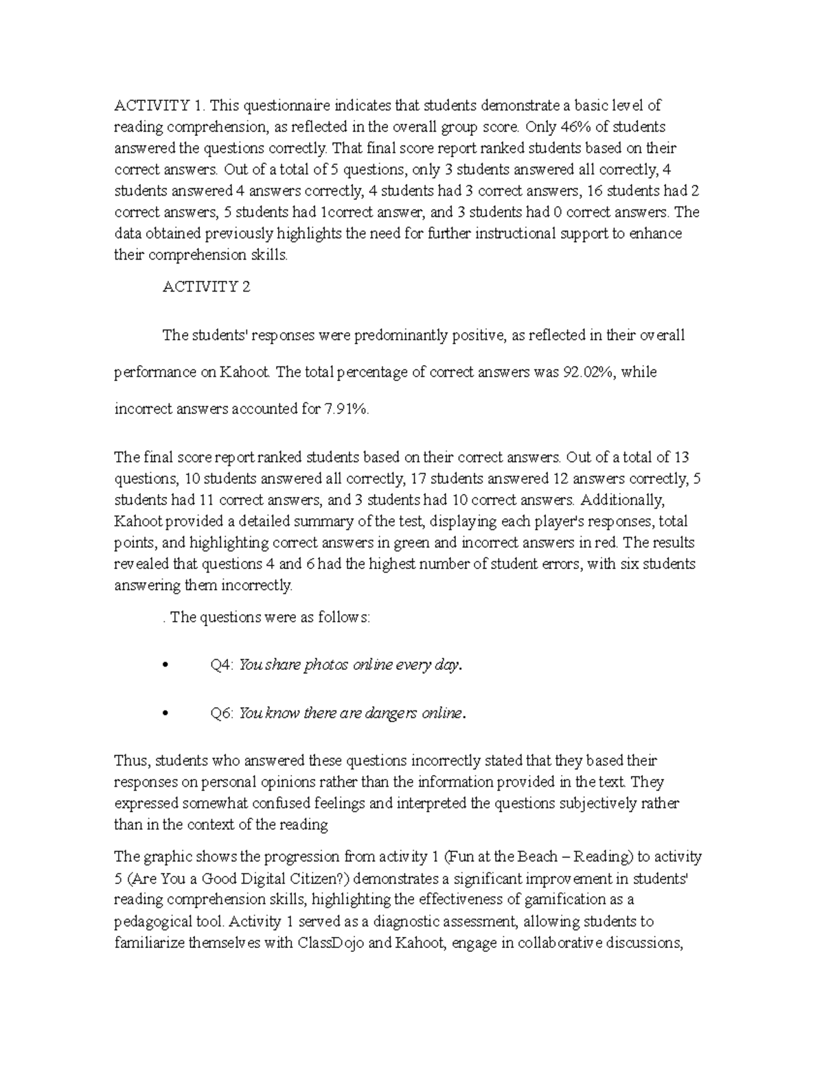 Activity 1 - actividad ingles basico - ACTIVITY 1. This questionnaire ...