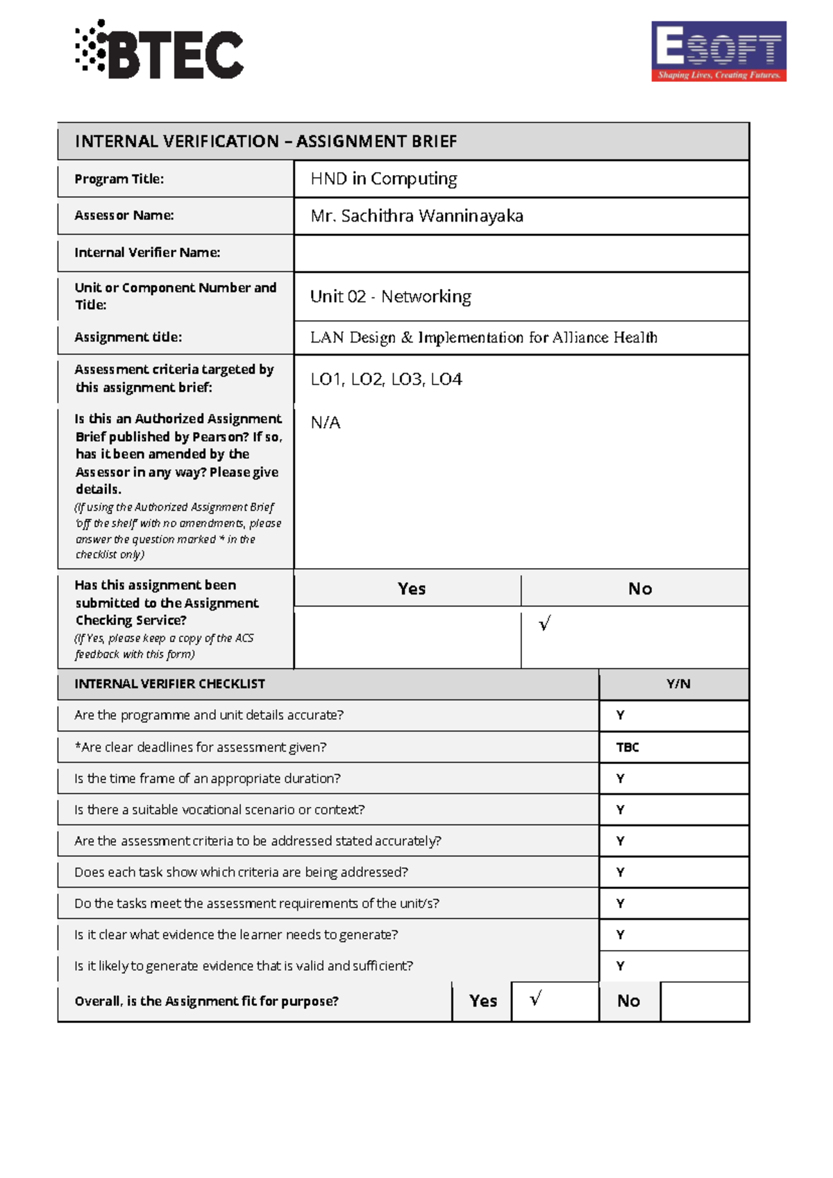 LAN Design & Implementation Assignment - E186202 - HND Computing - Studocu