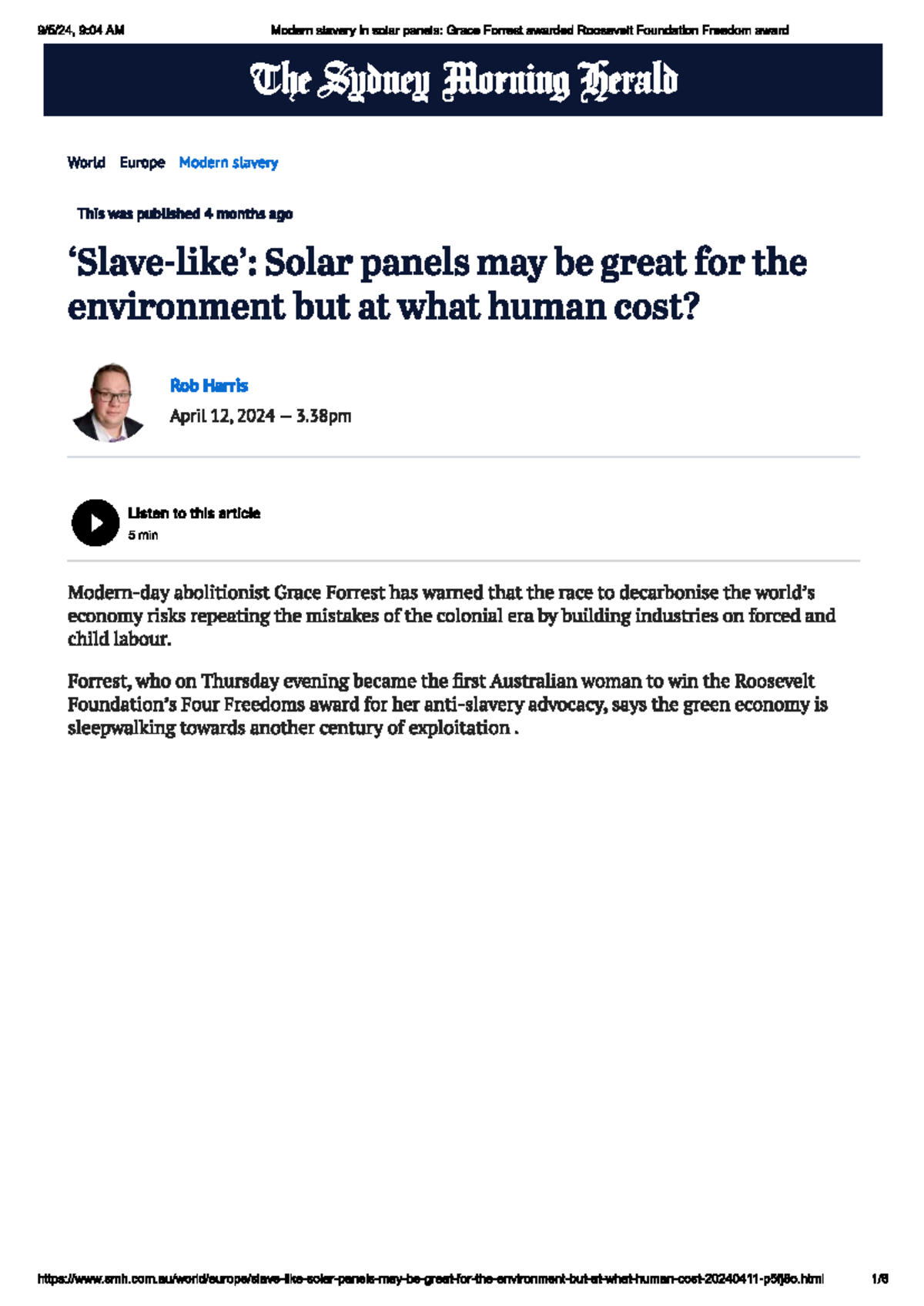 Slave like, Solar panels may be great for environment but at what human ...