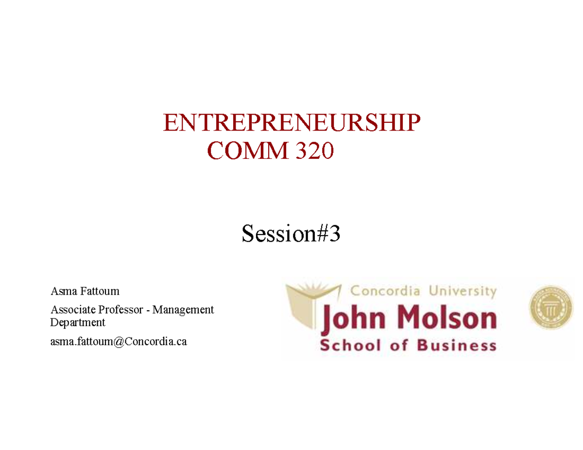 Design Thinking and Opportunity Recognition - COMM 320 - Studocu