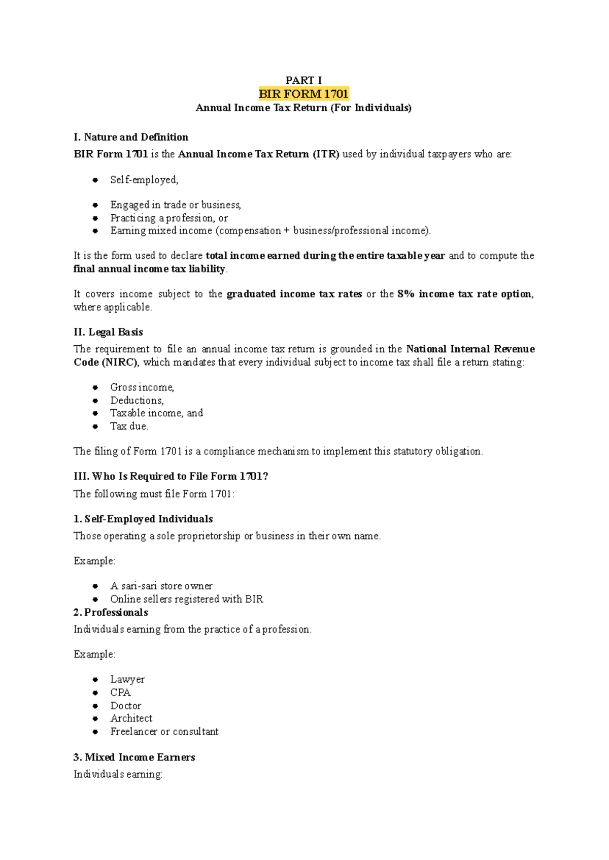 BIR Forms 1701, 1701Q, 1702, 1702Q, 2316, 2304: Tax Reporting Notes ...