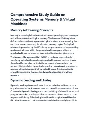 Memory Management - Study Notes & Assignments - Studocu