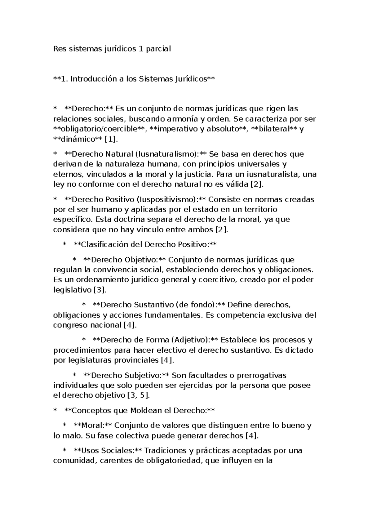 Res Sistemas Jurídicos 1 Parcial: Introducción y Comparación de Sistemas - Document Preview