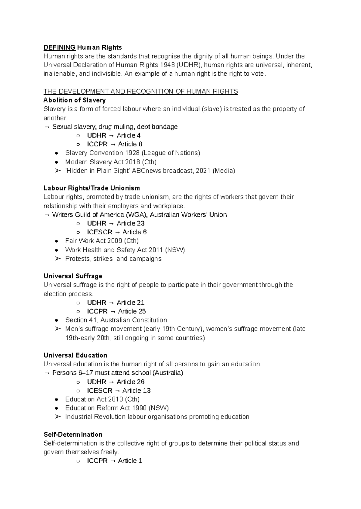 Legal Studies LCMID - Human Rights Overview and Key Issues - Studocu