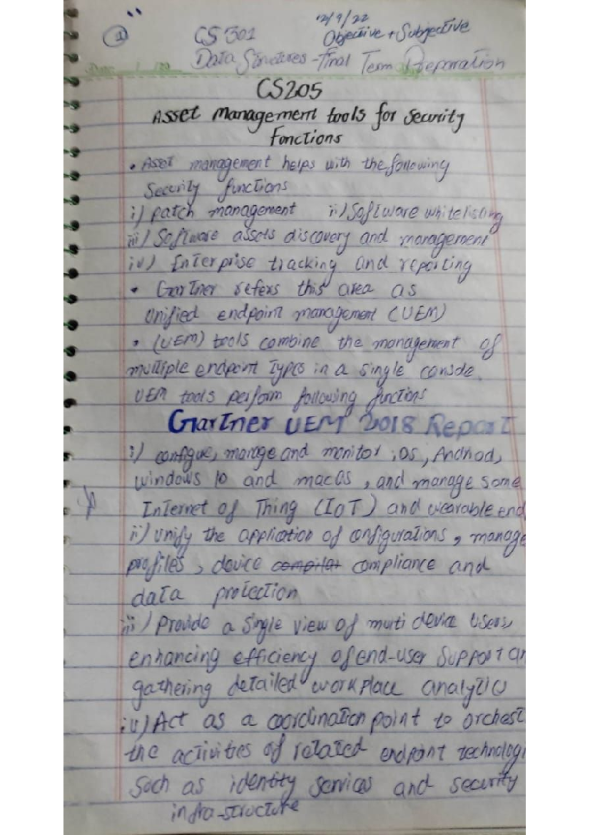 CS205 Final Term Study Notes on Security Management Tools and ...