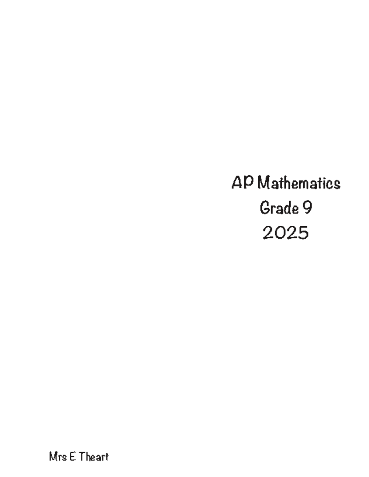 AP Mathematics Grade 9 - Matrix Concepts and Operations - Studocu