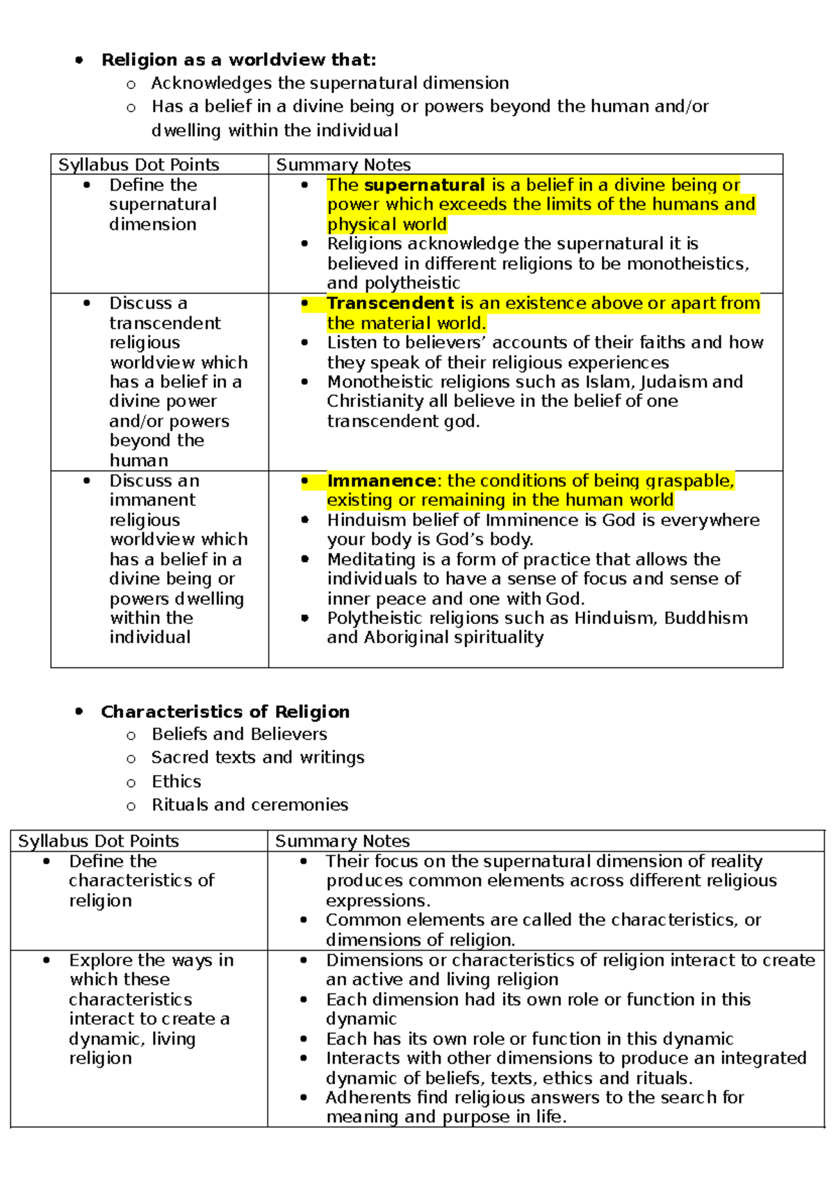 Nature of Religion and Aboriginal Spirituality: Key Concepts and ...