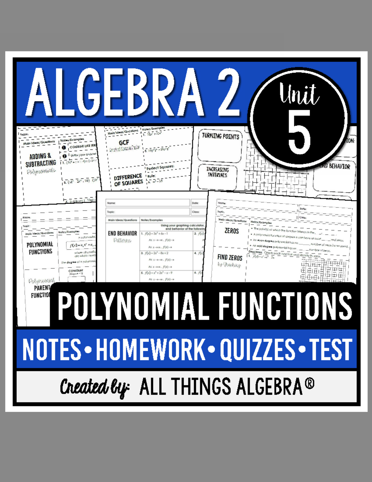 ALGEBRA 2 Unit 5: Polynomial Functions Homework & Review - Studocu