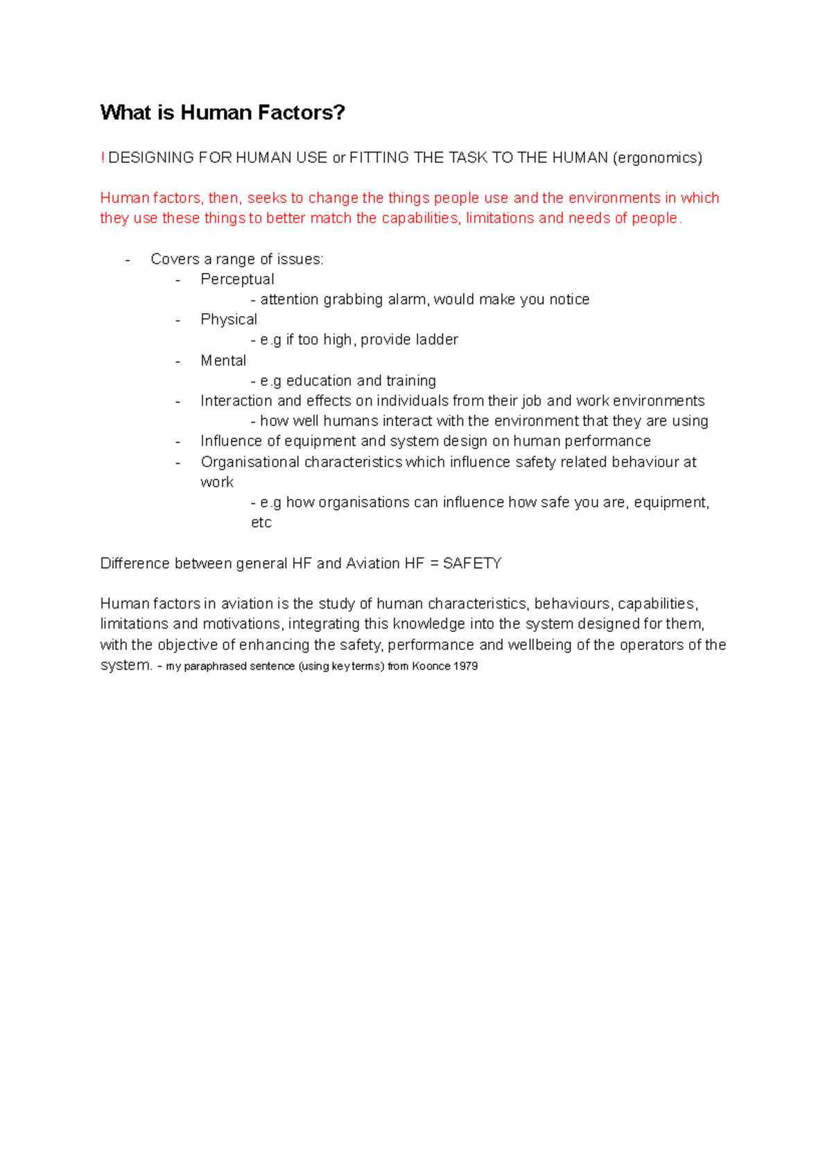 Week 1: Introduction to Human Factors in Ergonomics - Studocu
