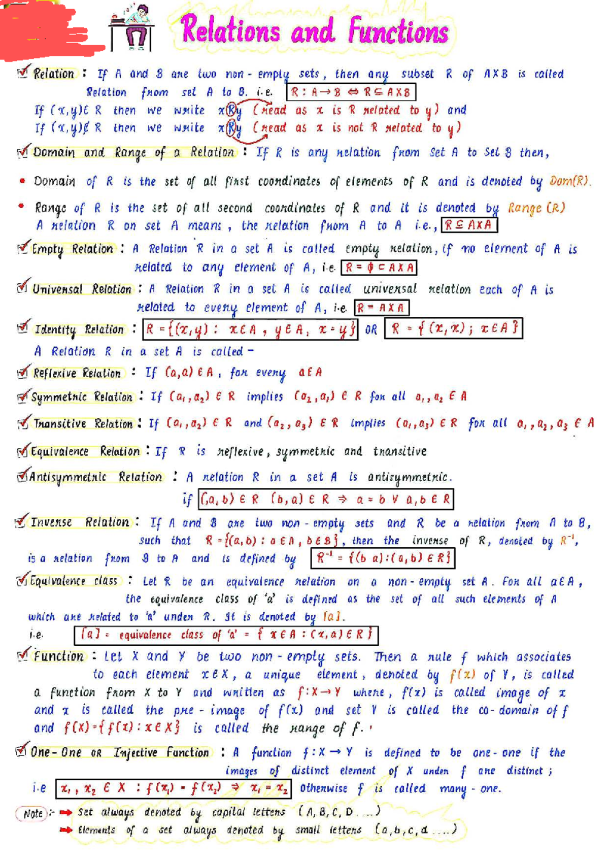 1 - Maths formula - Maths Class 12 - Studocu