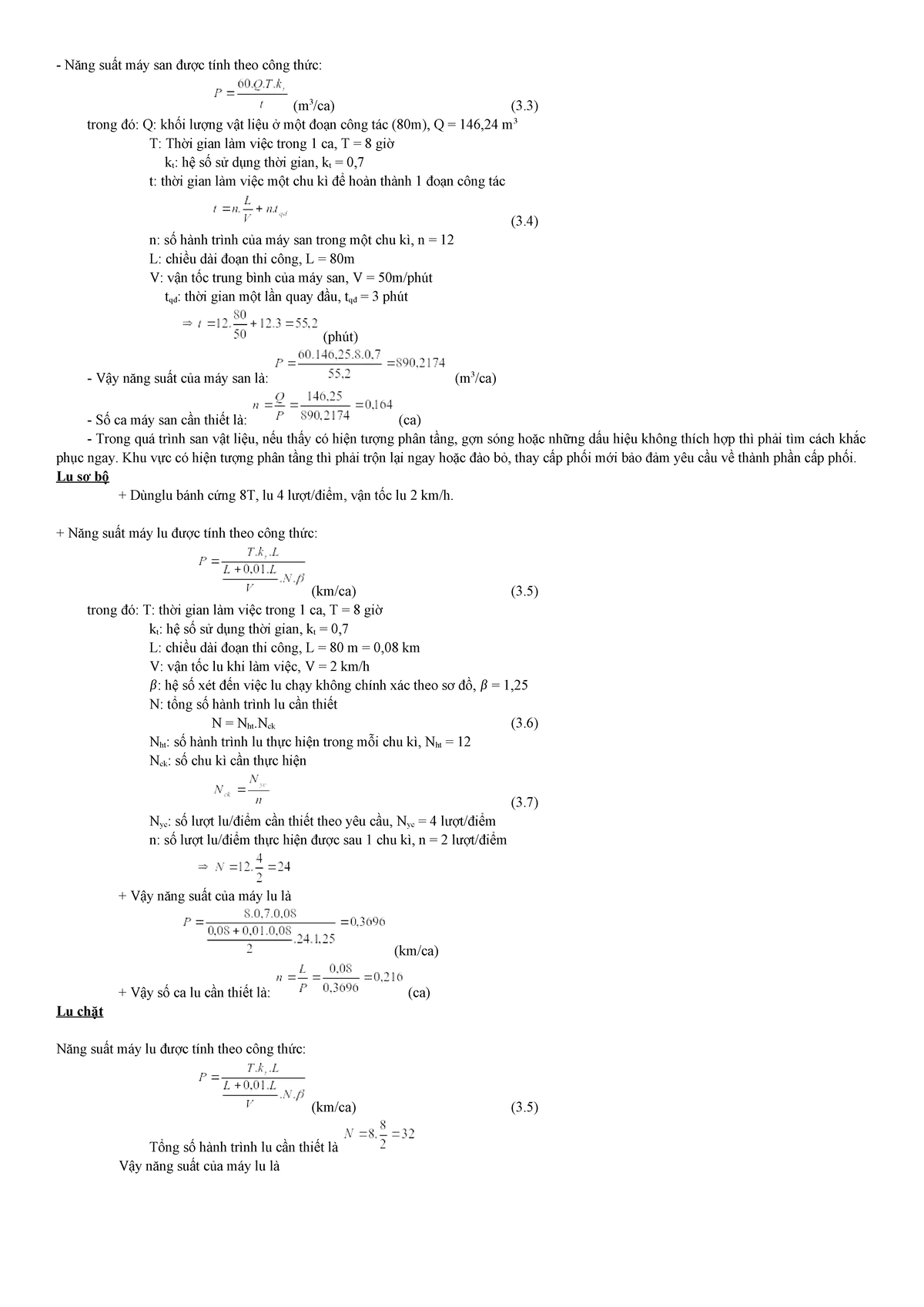 Năng Suất Máy San và Máy Lu: Tính Toán và Công Thức (CĐ 3.5) - Document Preview