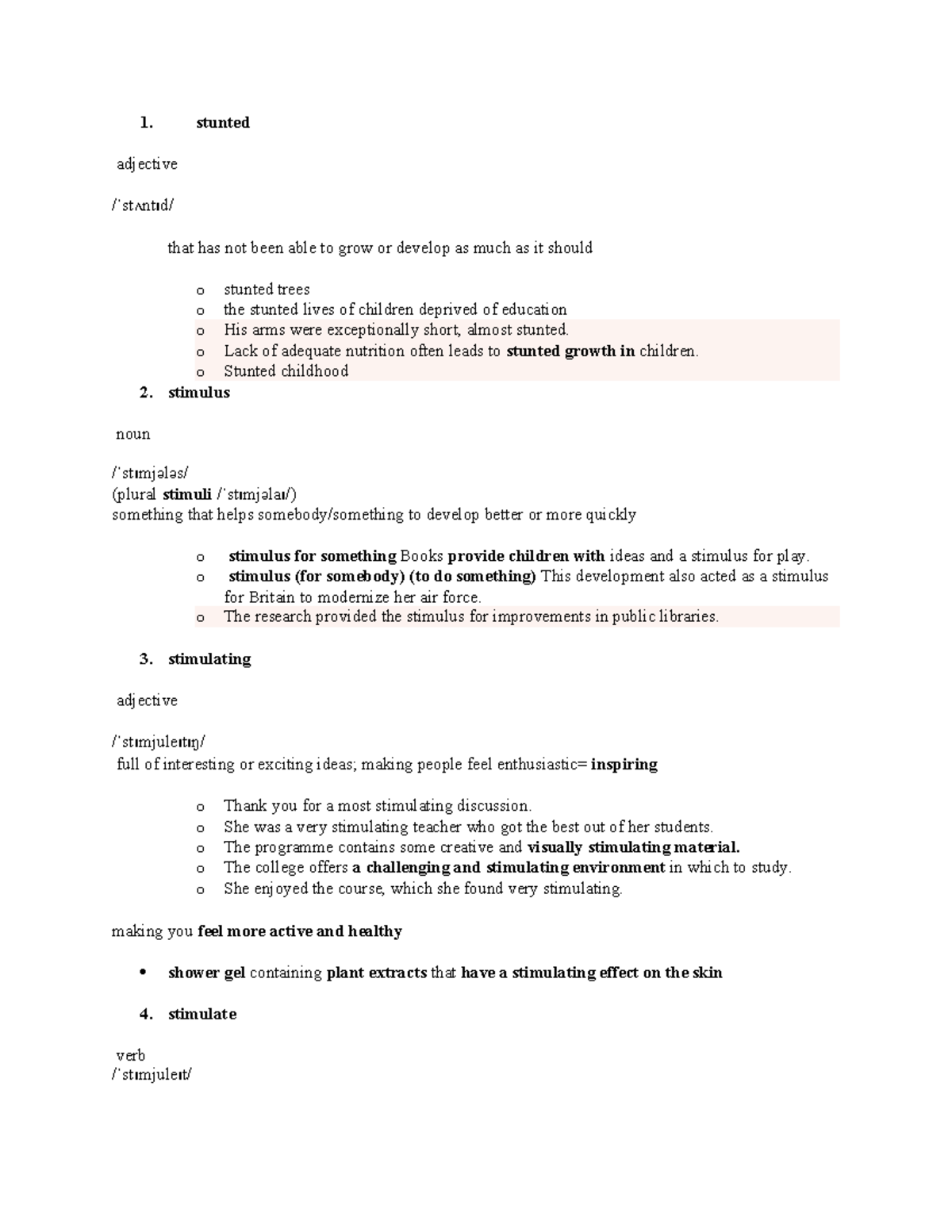 Chapter 9 - references - 1. stunted adjective / st nt d/ˈ ʌ ɪ that has ...