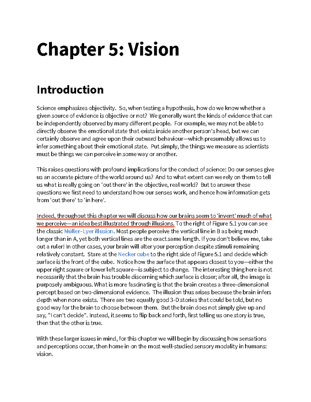 Vision Reading - psych - Chapter 5: Vision Introduction Science ...