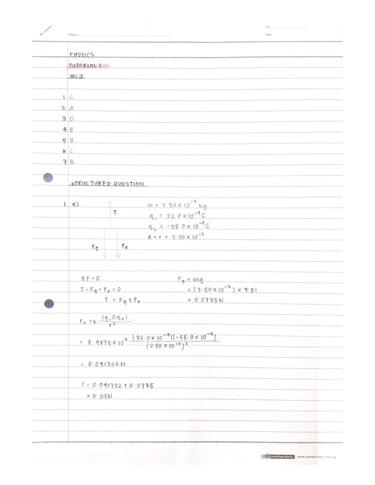 Tutorial 7 - Magnetism Practice Questions for PHY098 - Studocu