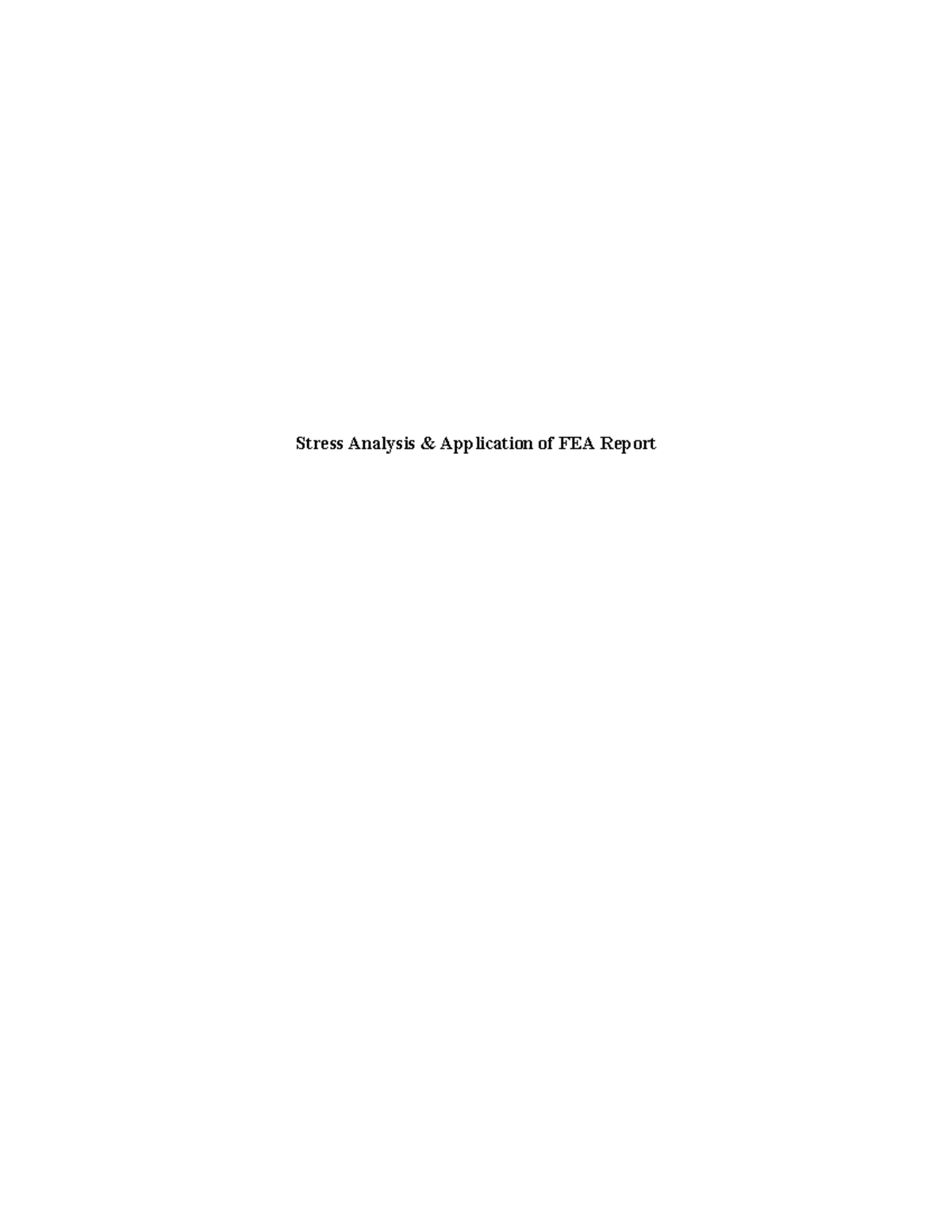 FEA Report on Stress Analysis of SupportMaster Bracket (ENG 2024) - Studocu
