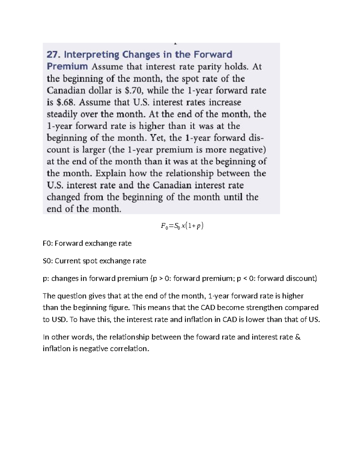 BT SS3 - Forward Exchange Rate Analysis and Implications - Studocu