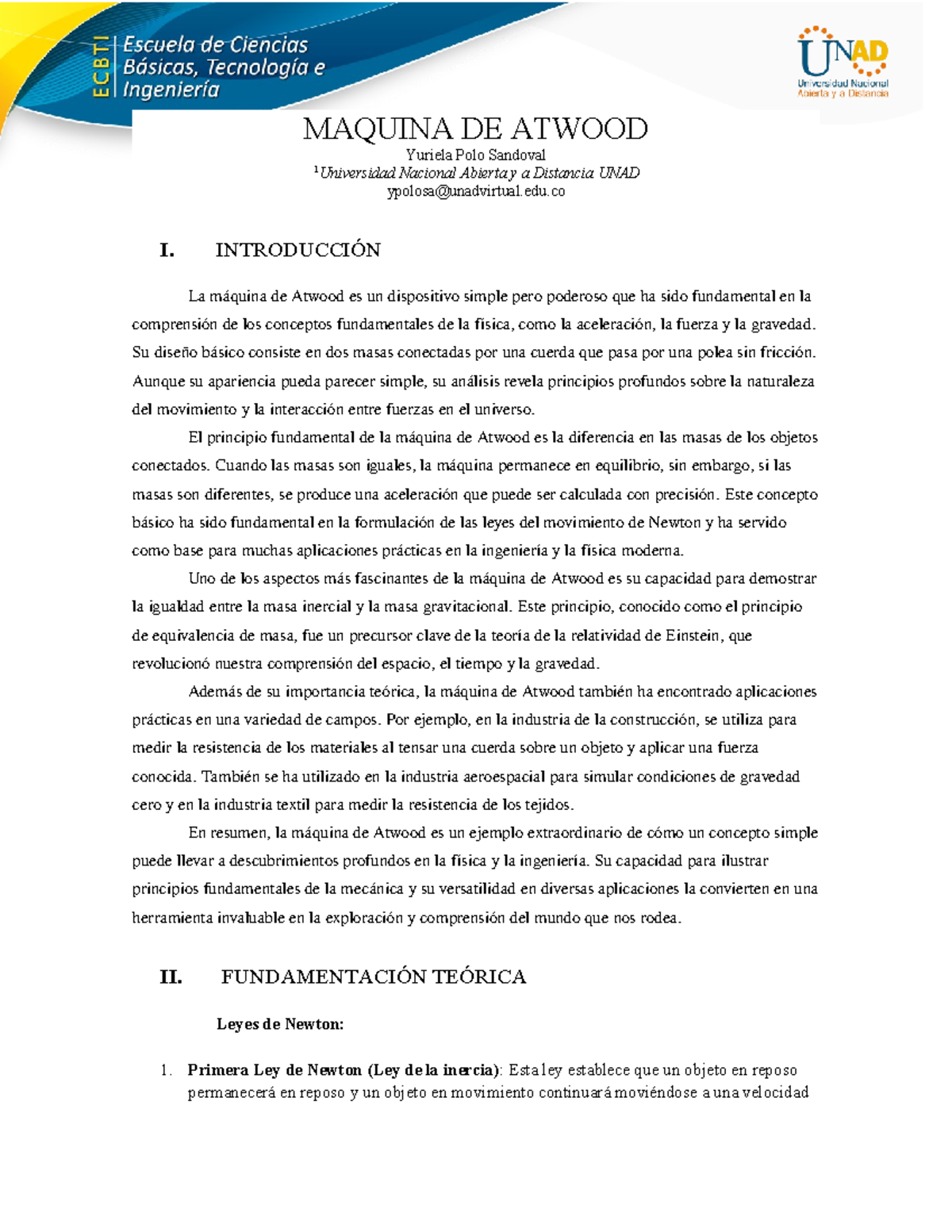 Tarea 2 Dinámica y energía en acción - MAQUINA DE ATWOOD Yuriela Polo ...