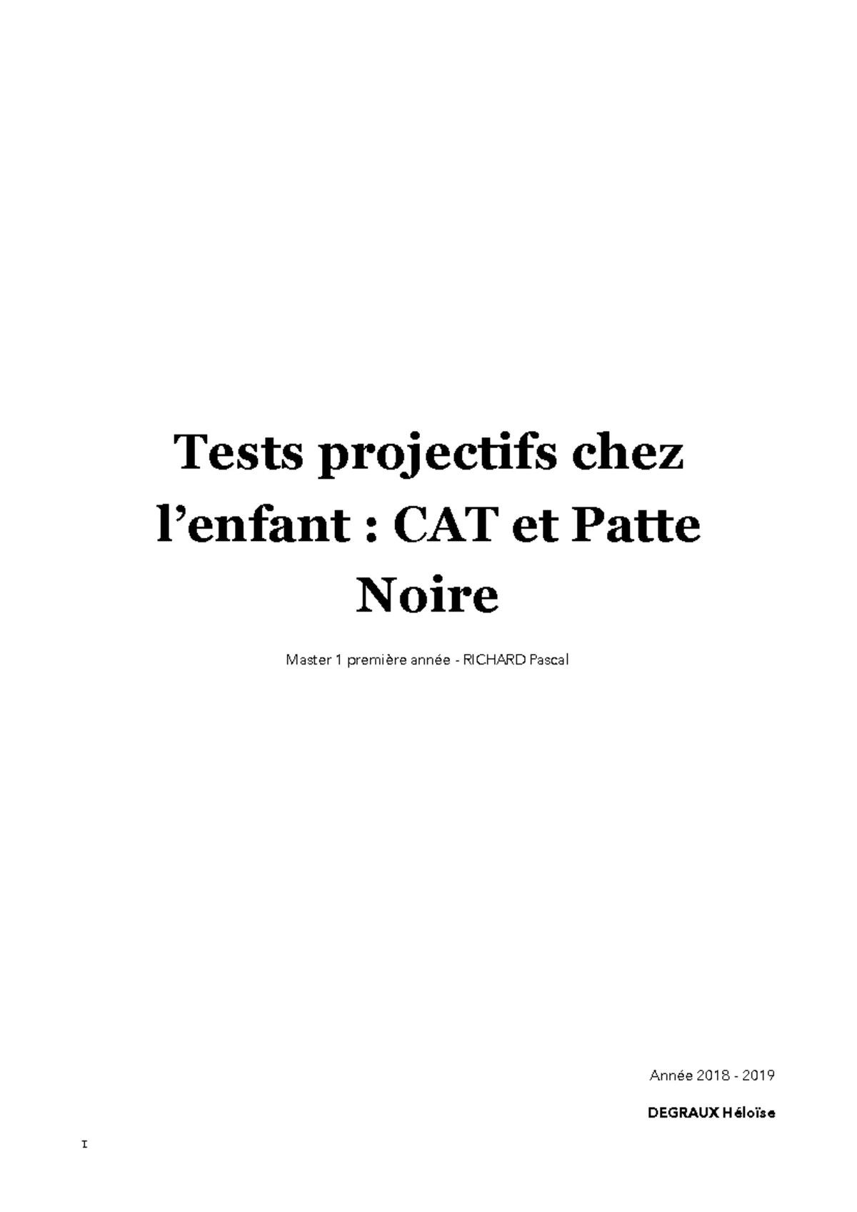 Test projectifs enfants : CAT, Patte noire - Tests projectifs chez l ...
