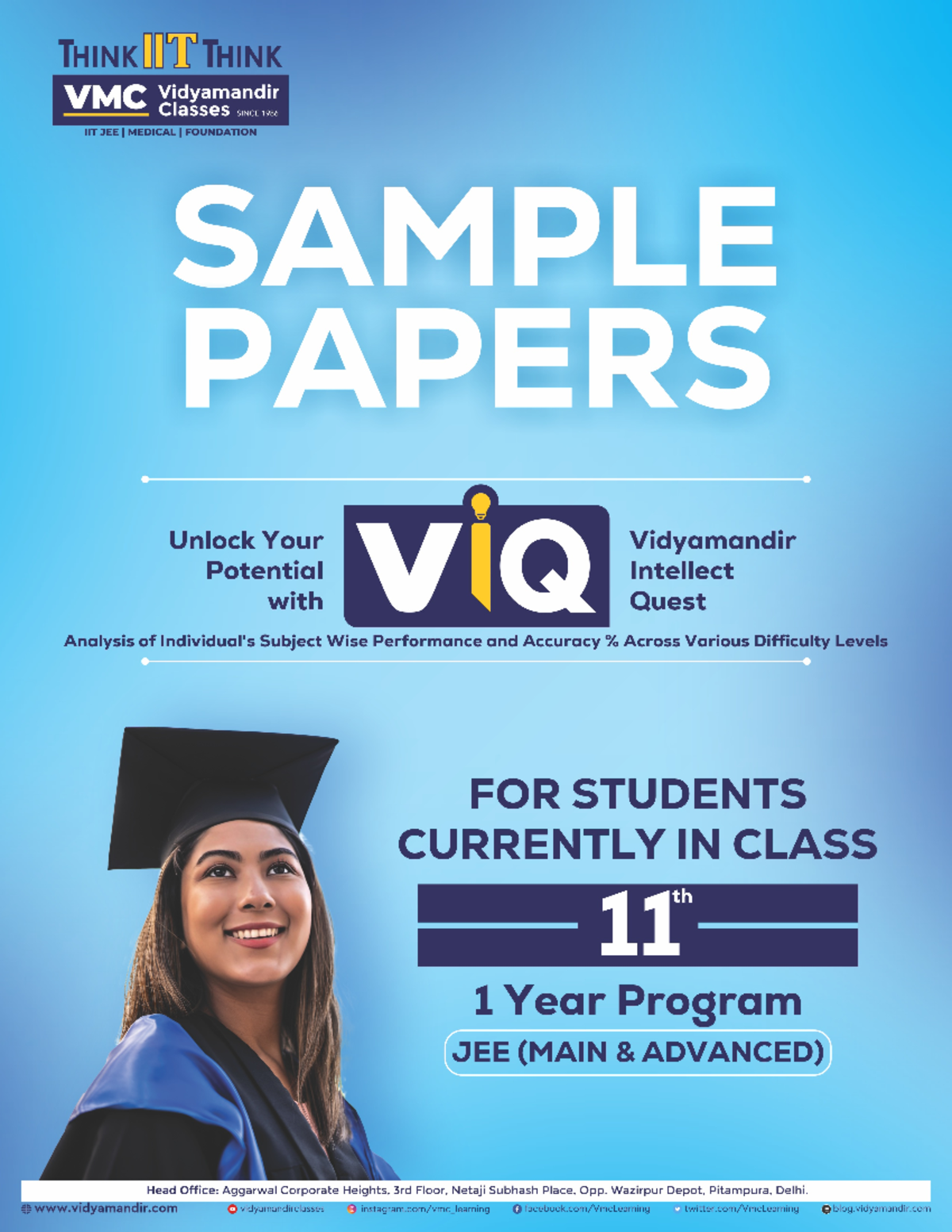 1 Year JEE | VIQ Sample Paper Collection of Chemistry, Physics & Math ...