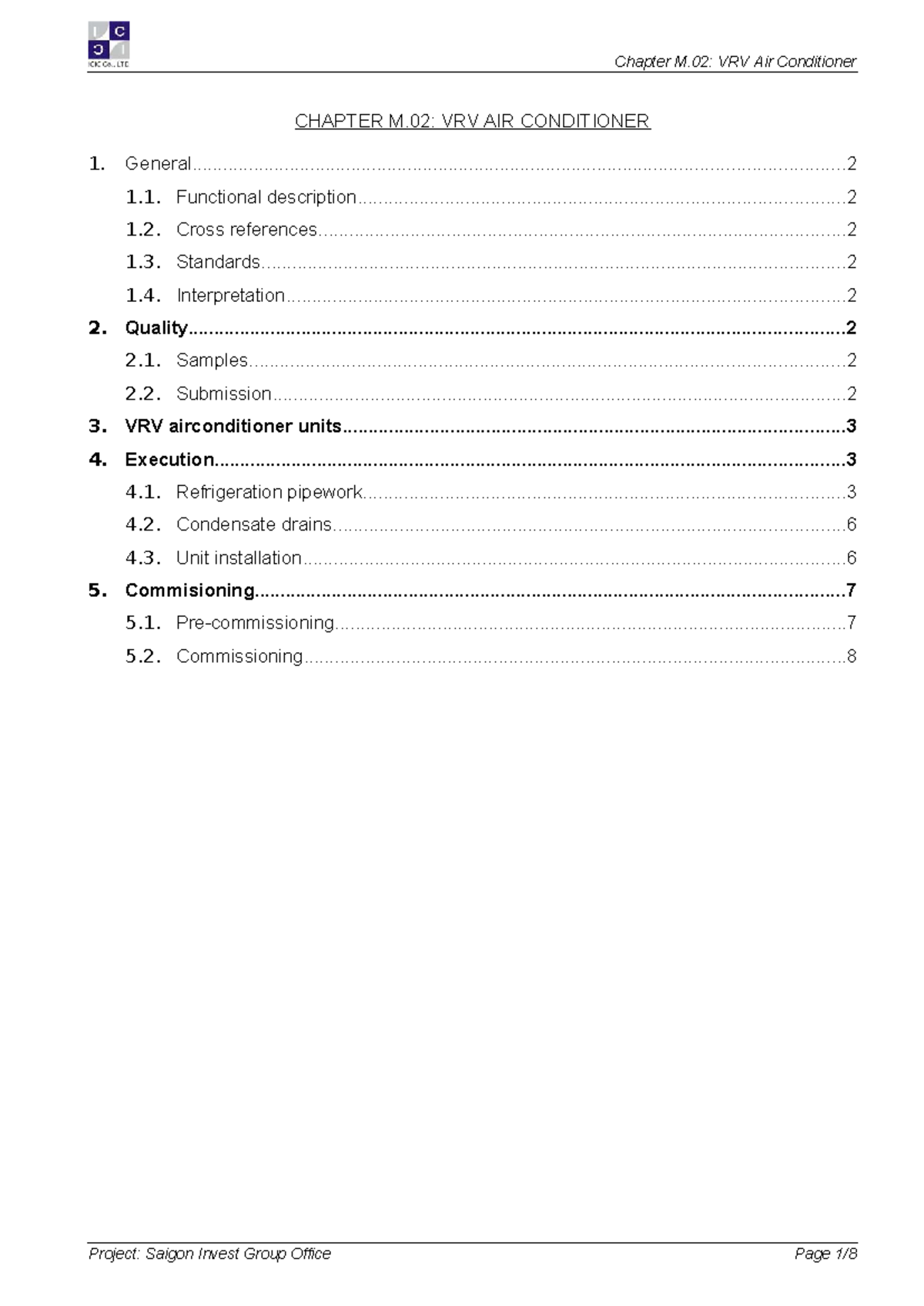 Chapter M.02: VRV Air Conditioner Installation and Commissioning Guide ...