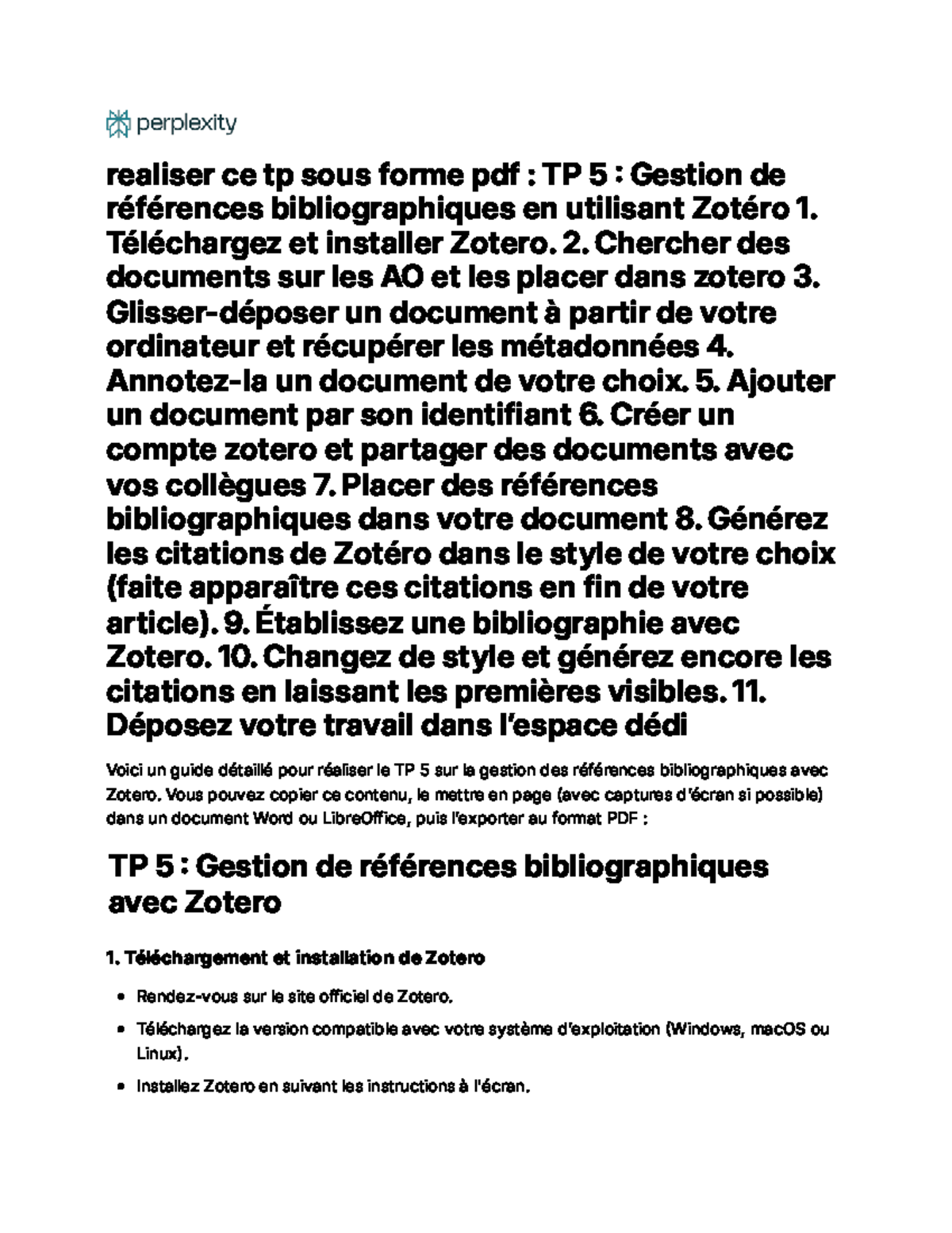 TP 5 : Gestion des Références Bibliographiques avec Zotero - Studocu