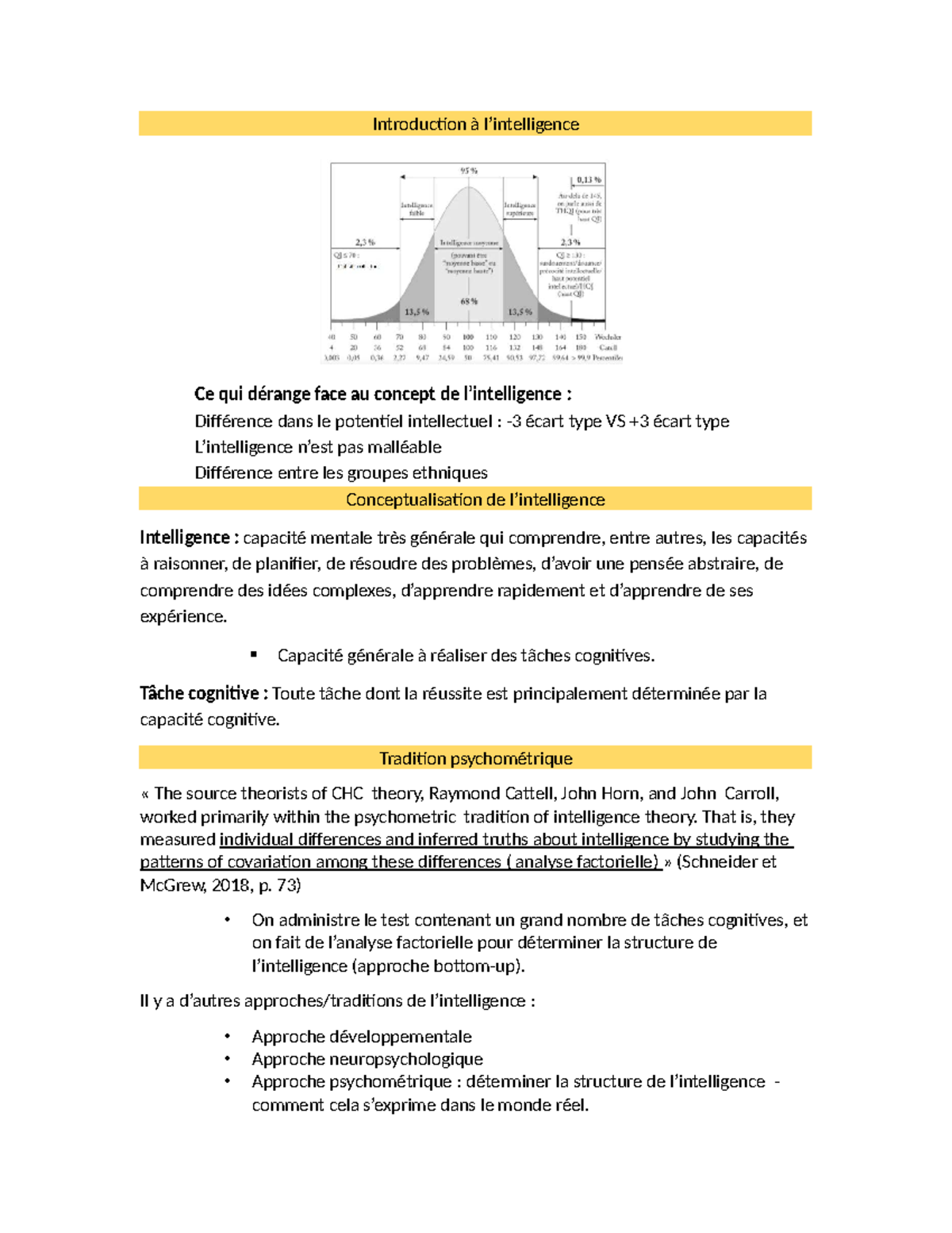 Cours 7 : Intelligence et Théories Psychométriques de l'Intelligence ...