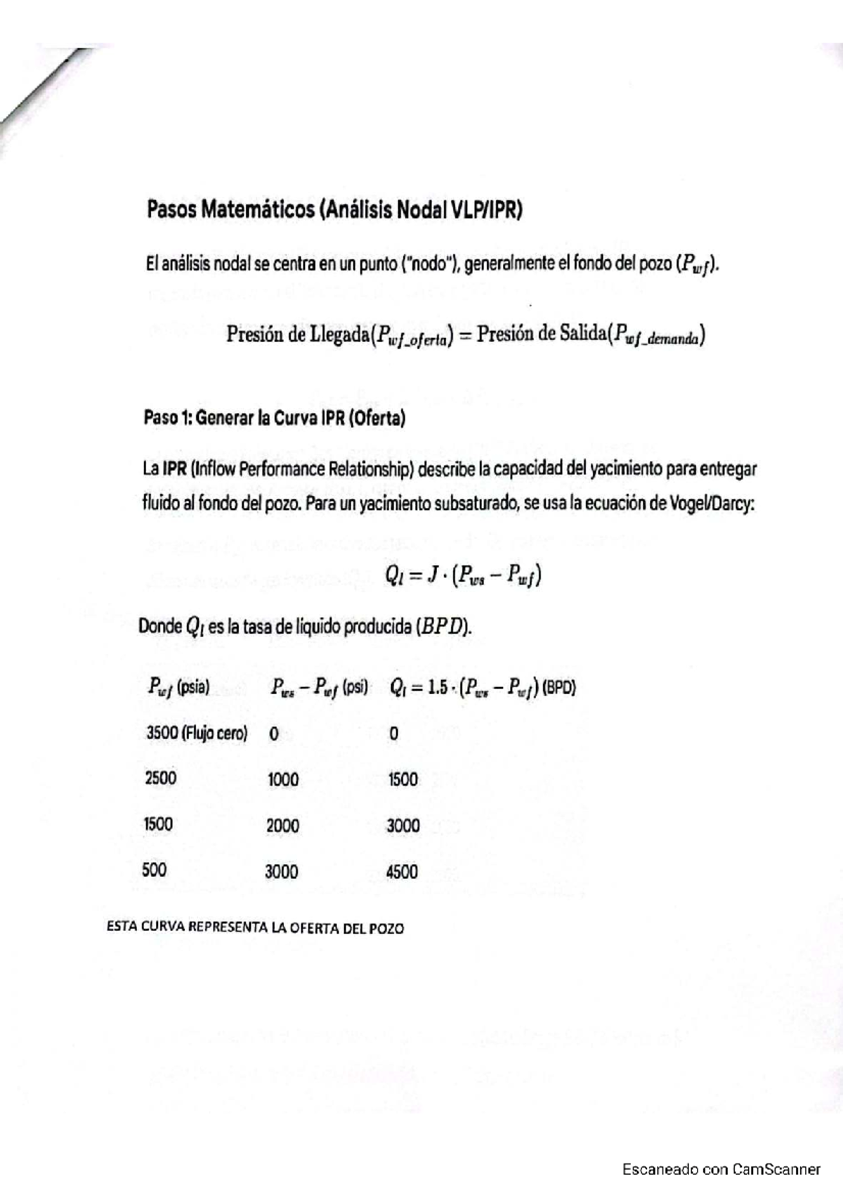 Ejercicio Ana - Sistemas de Bombeo: Análisis Nodal y Curvas IPR/VLP ...