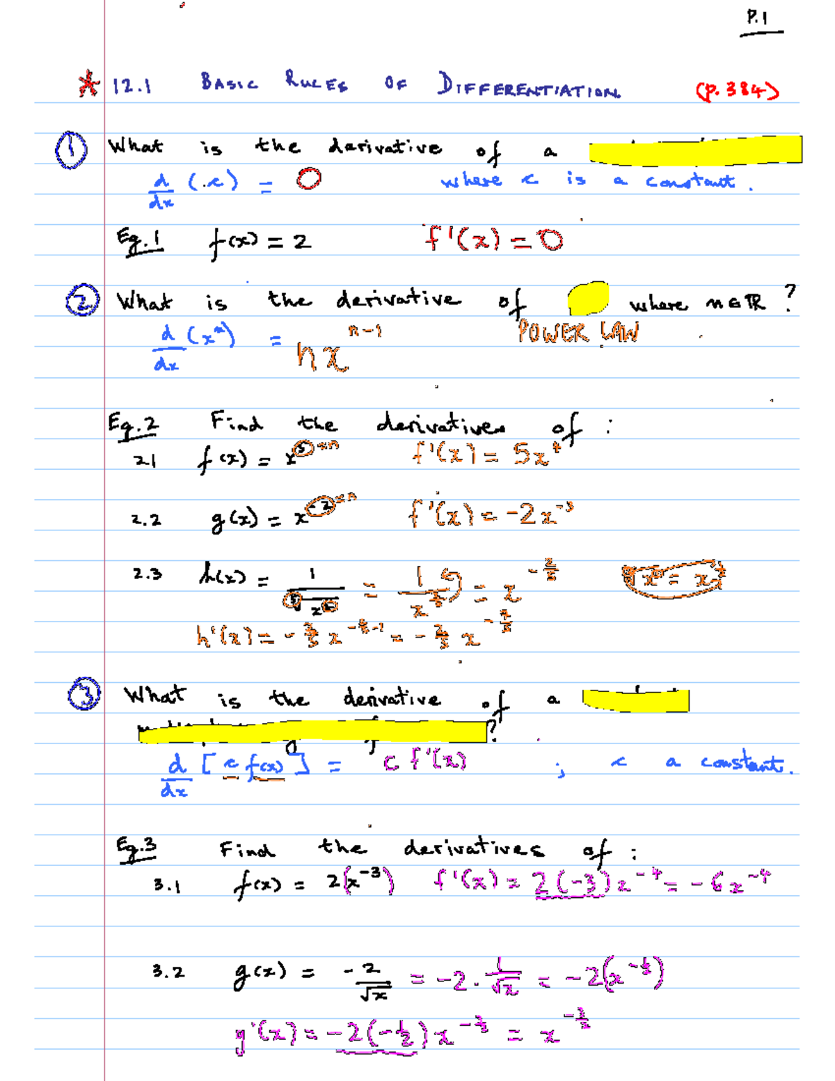 Basic Rules for Differentiation (MATH 20) - Studocu