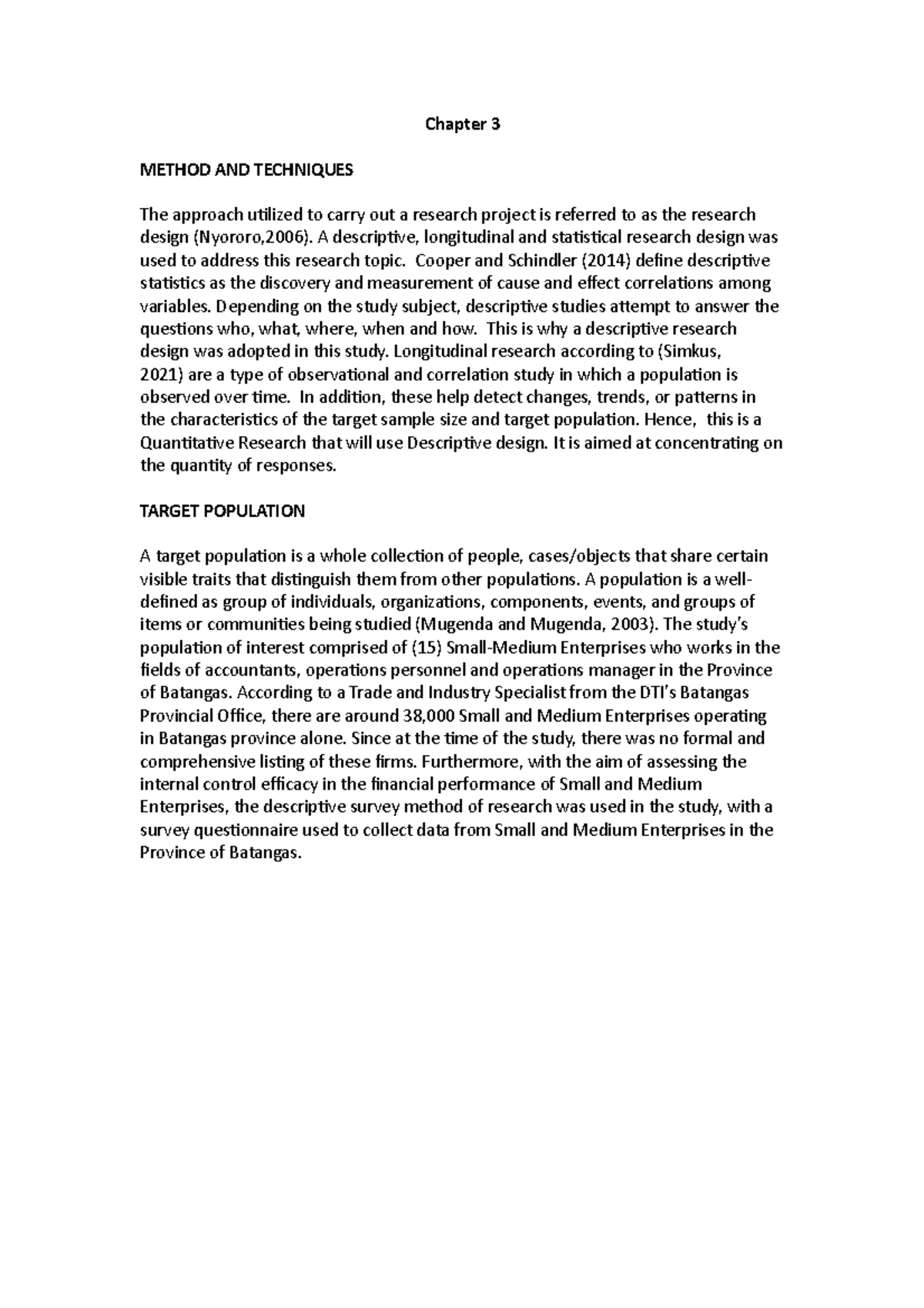 Chapter 3 - Chapter 3 METHOD AND TECHNIQUES The approach utilized to ...