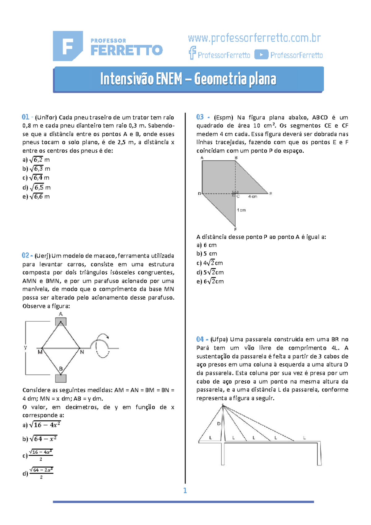 Intensivão ENEM: Geometria Plana e Questões de Matemática - Studocu