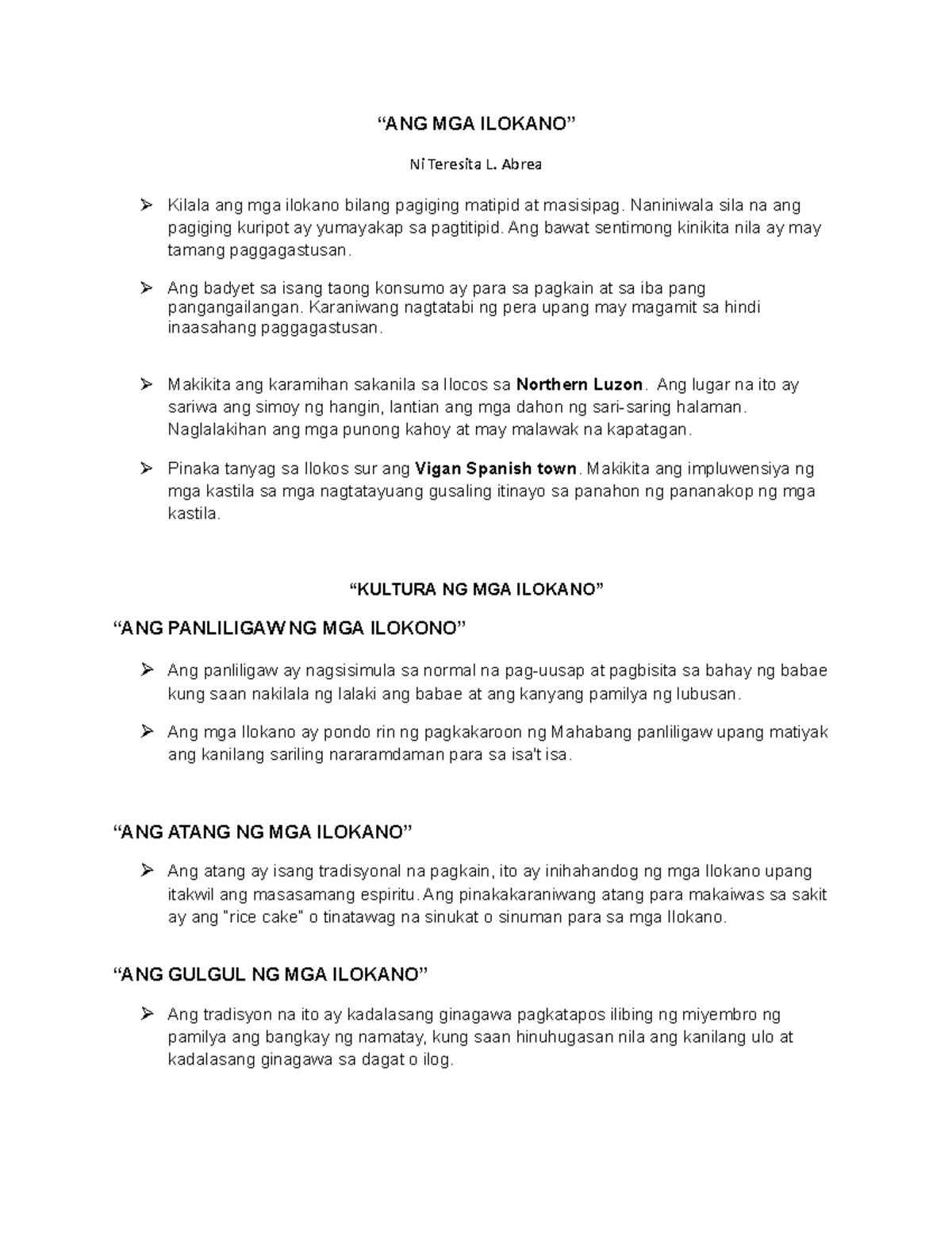ANG MGA Ilokano-WPS Office - “ANG MGA ILOKANO” Ni Teresita L. Abrea ...