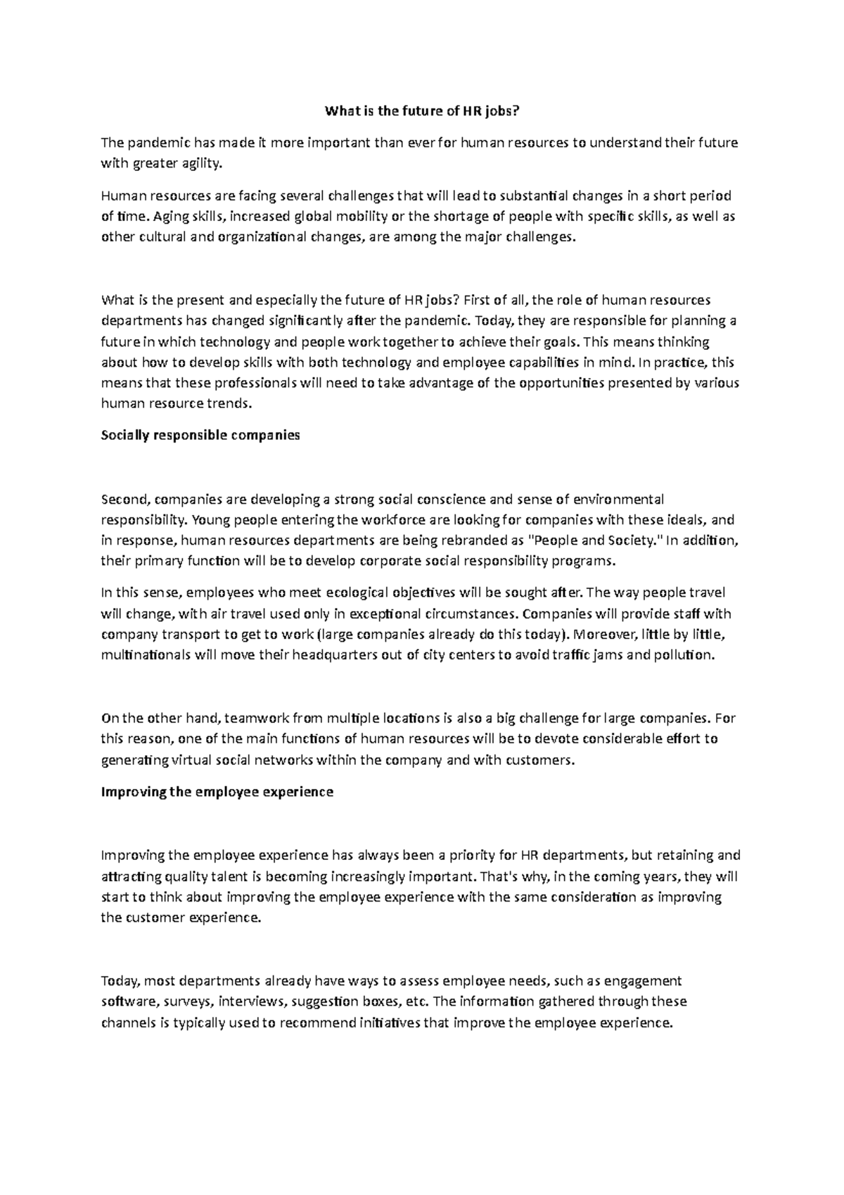 What is the future of HR jobs - Human resources are facing several ...