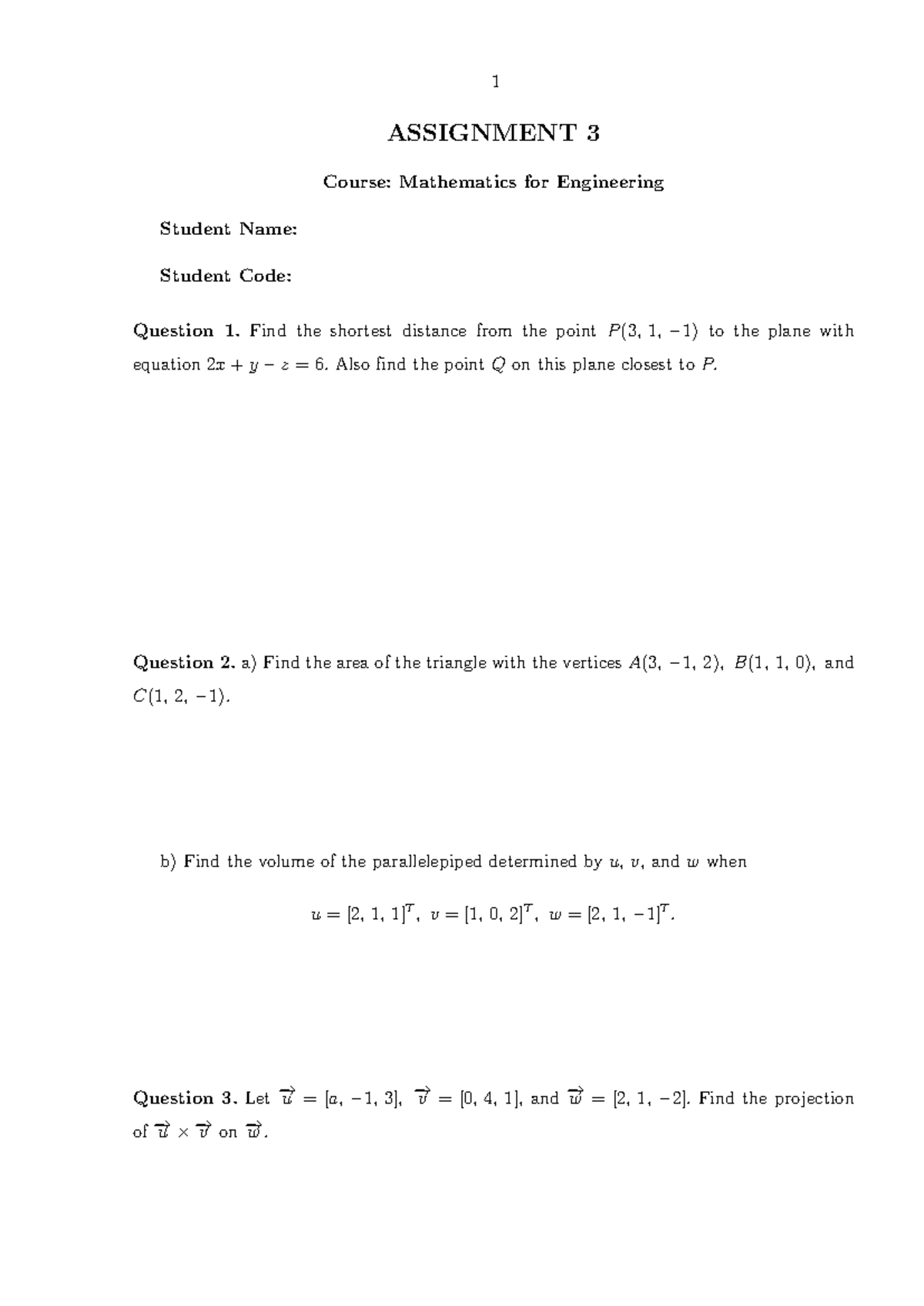 Assignment 3 - Sp23 - ASSIGNMENT 3 Course: Mathematics for Engineering ...