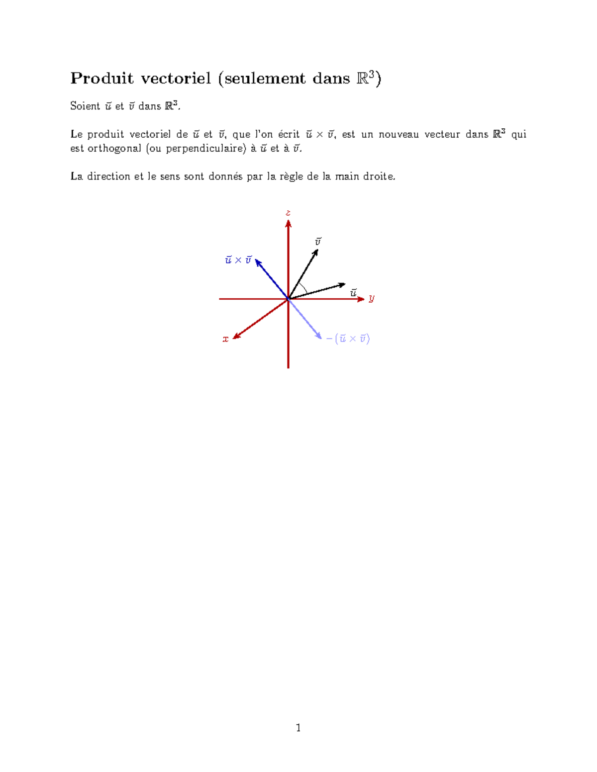 Produit Vectoriel dans R3 - Cours - Studocu