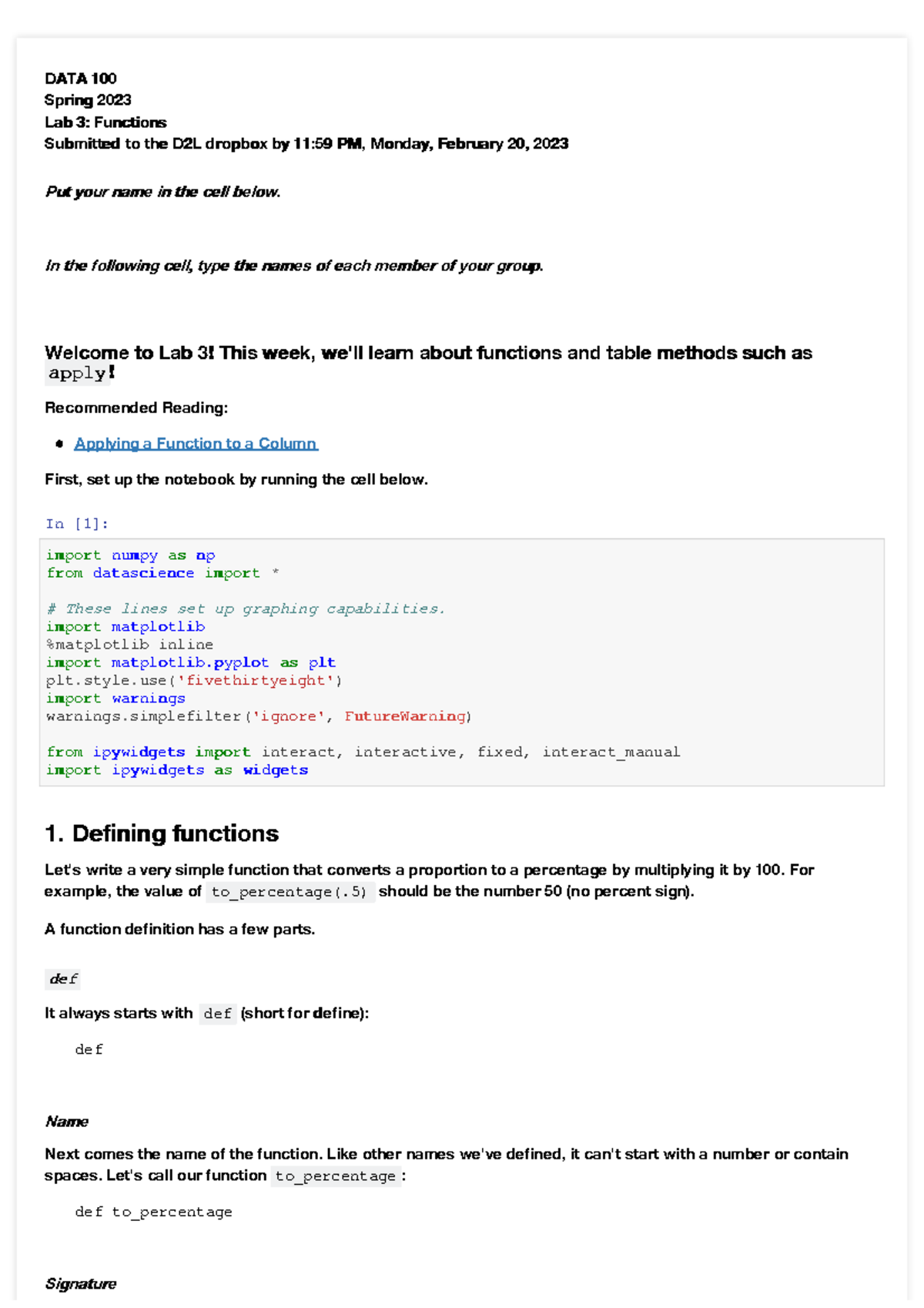 Data100Lab3 - Coursework - DATA 100DATA 100 Spring 2023Spring 2023 Lab ...