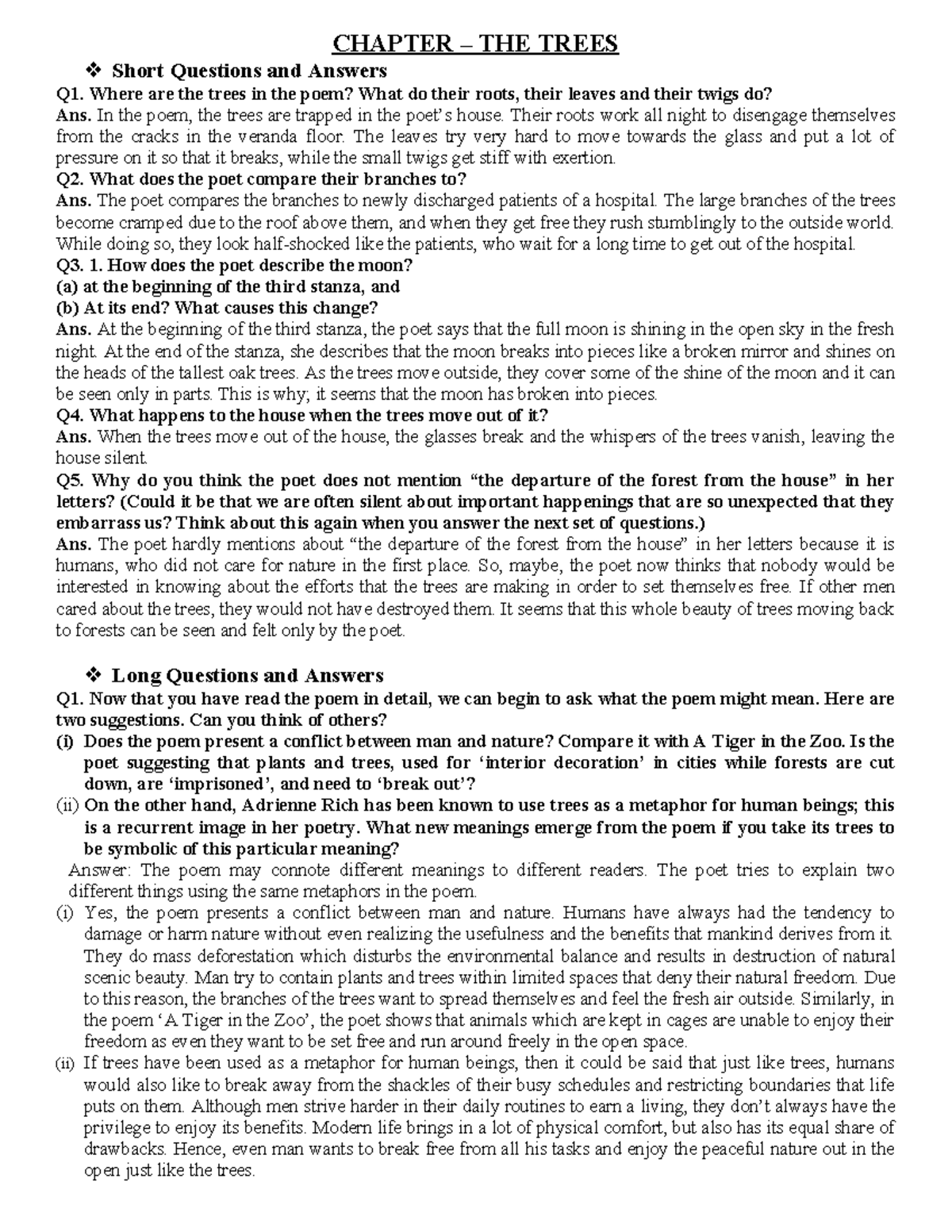 Trees - serrt5jsrtjs - CHAPTER – THE TREES Short Questions and Answers ...