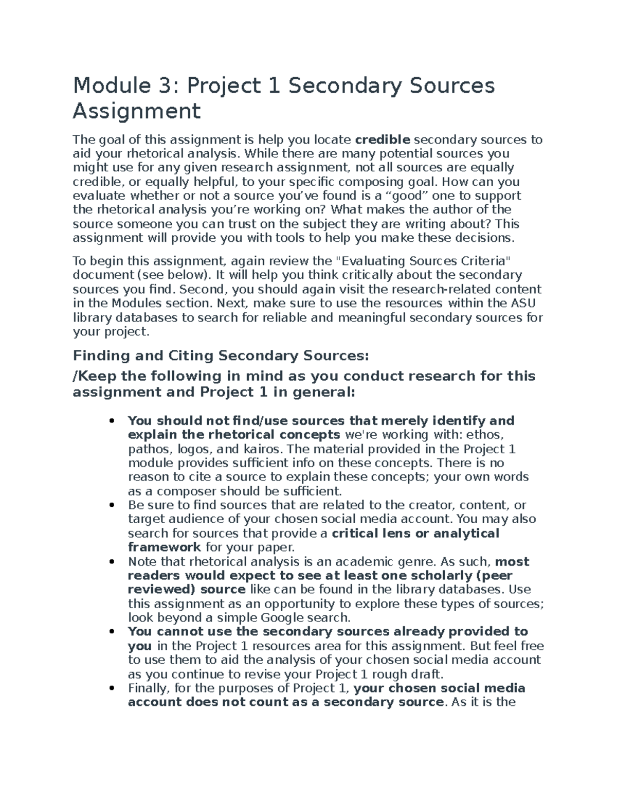 Module 2 Module 3: Project 1 Draft for Instructor Feedback Step 1 ...