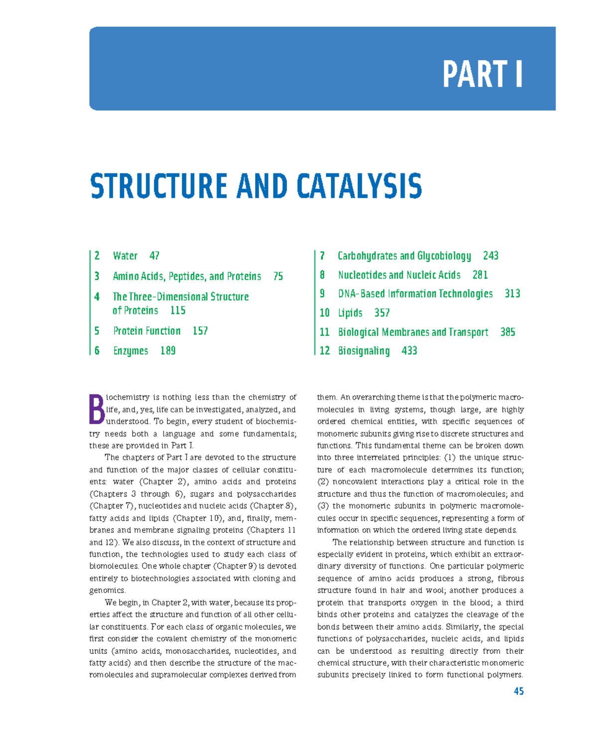 Lehninger Biochemistry Chapter 2: Structure and Catalysis of ...