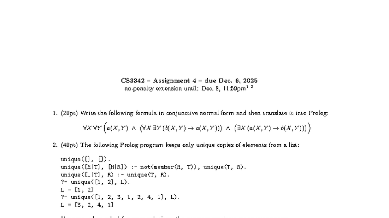 CS3342 A4 2025 - Prolog and Logic Programming Assignment - Studocu