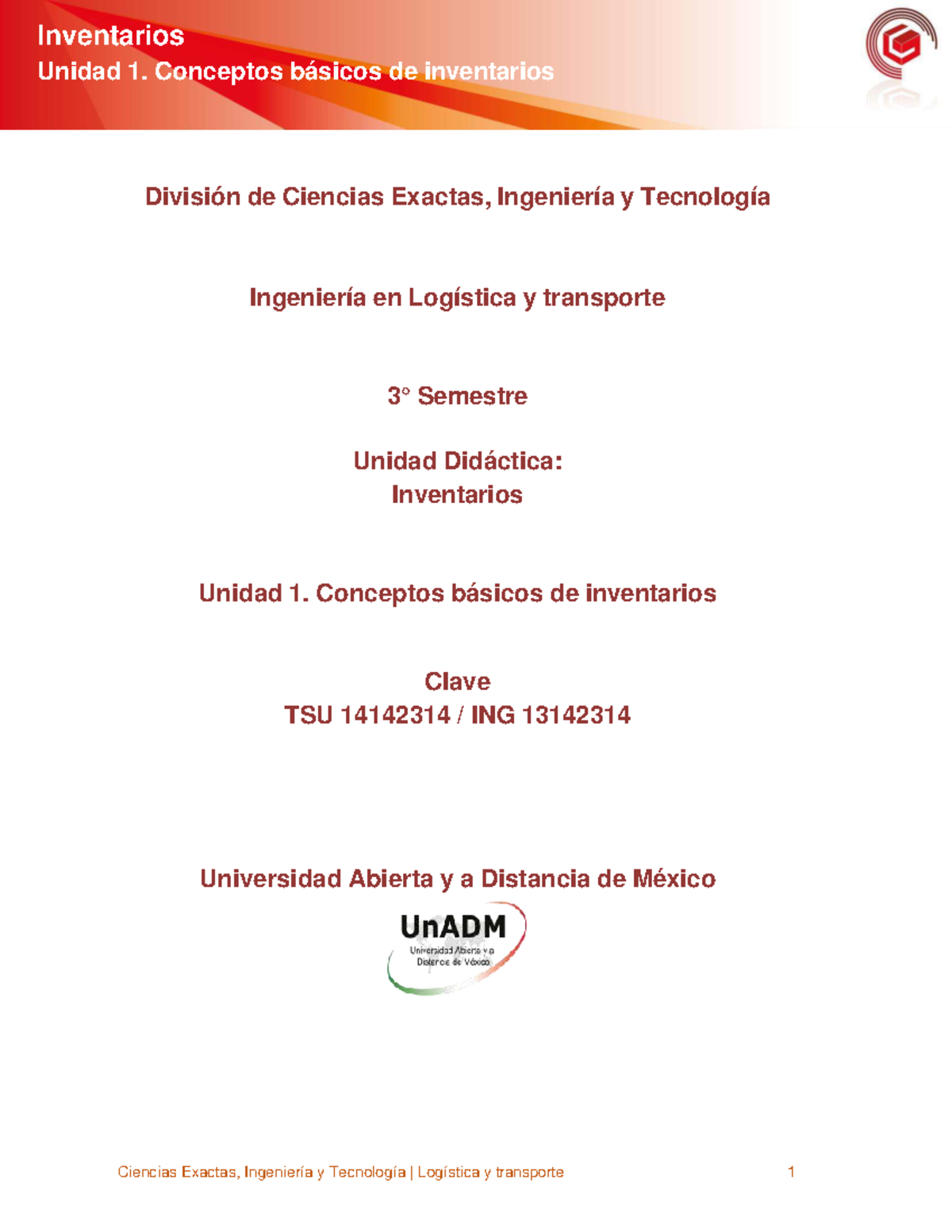 Inventarios U1: Conceptos Básicos y Gestión en Logística y Transporte ...