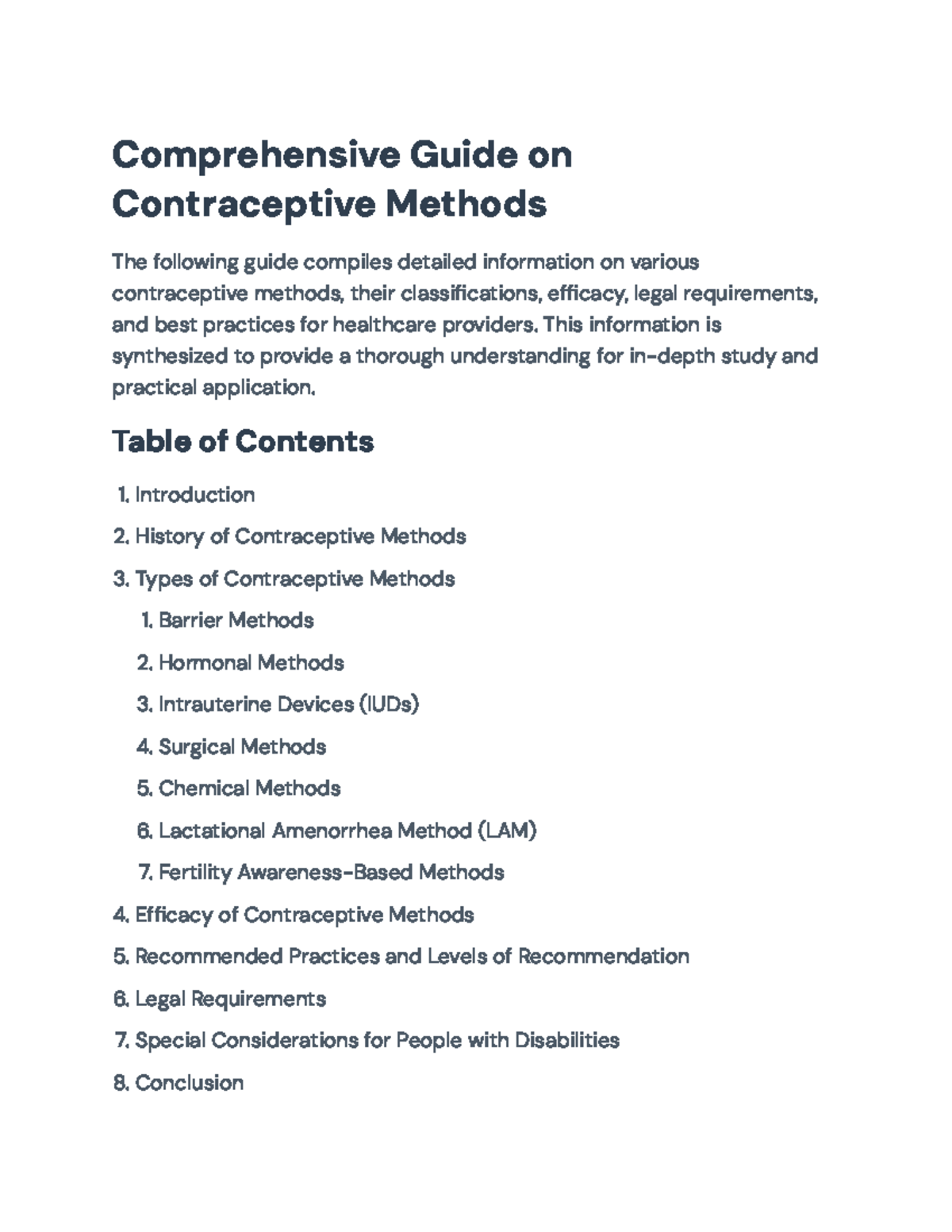 Comprehensive Guide to Contraceptive Methods: Classifications ...