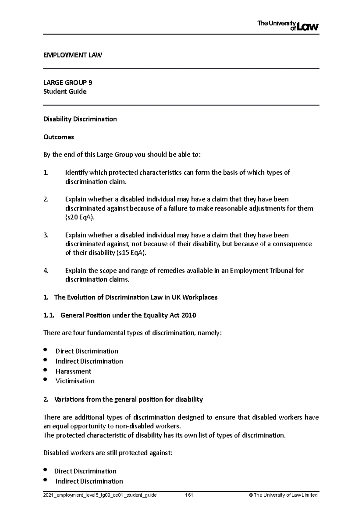 Disability Equality Act 2010 Section 20: duty to make (reasonable ...