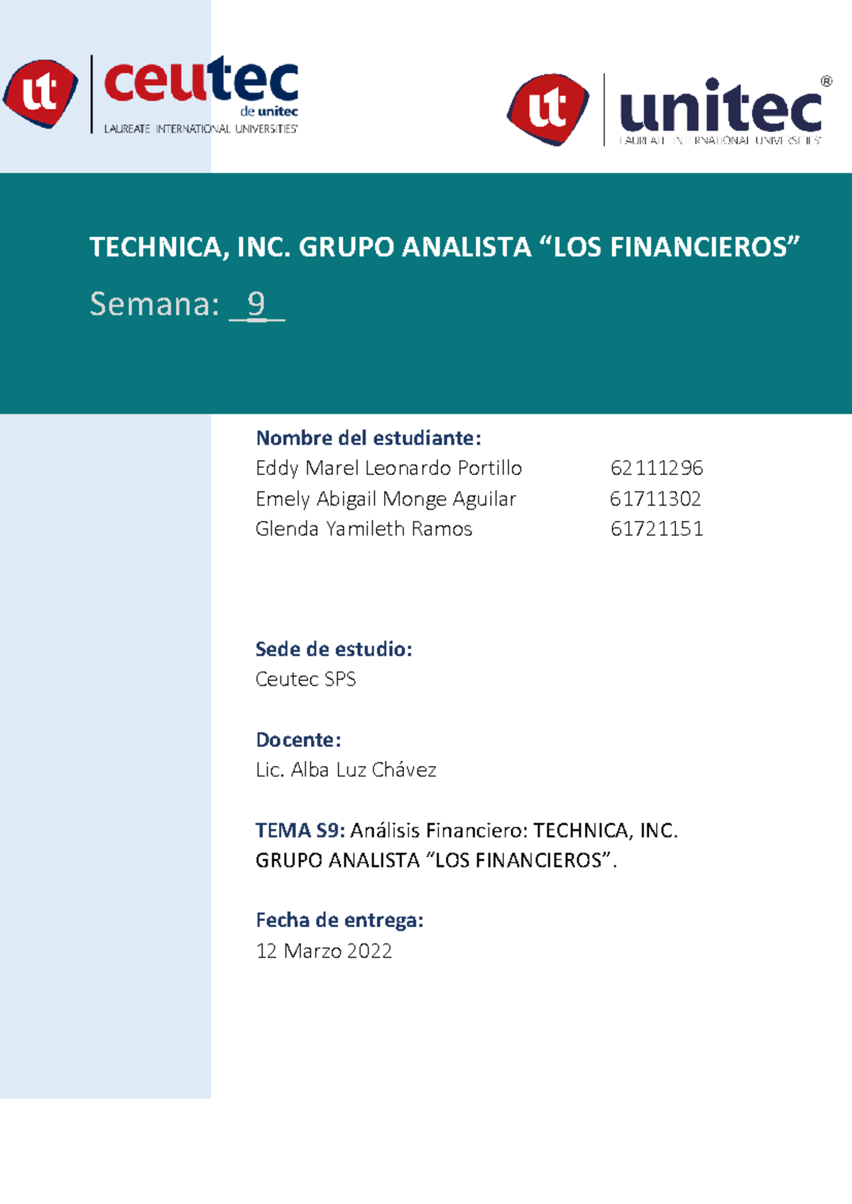 Análisis Financiero de TECHNICA, INC. - Proyecto Final Finanzas 1 - Studocu